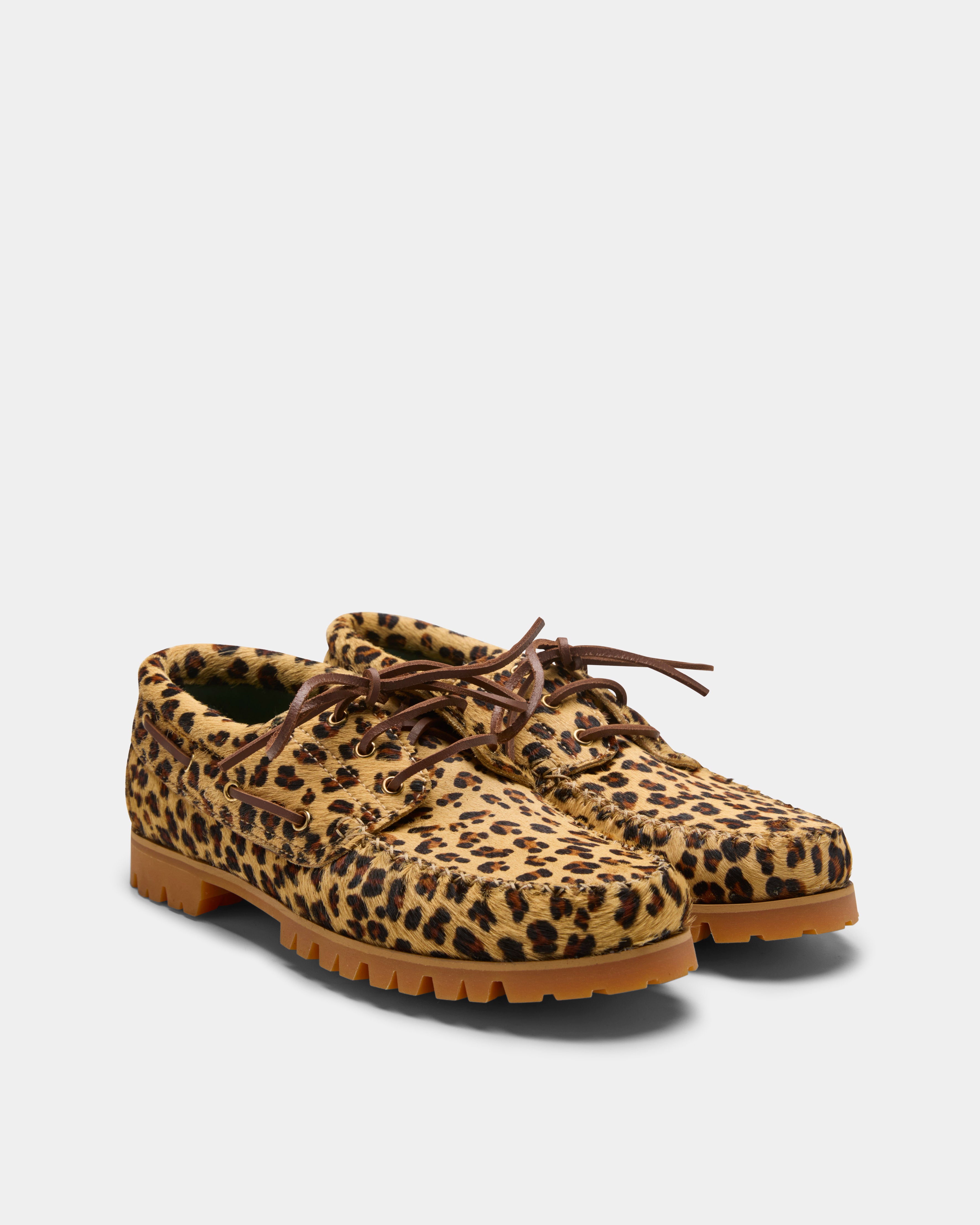 Aztec shoe with leo print from the side front