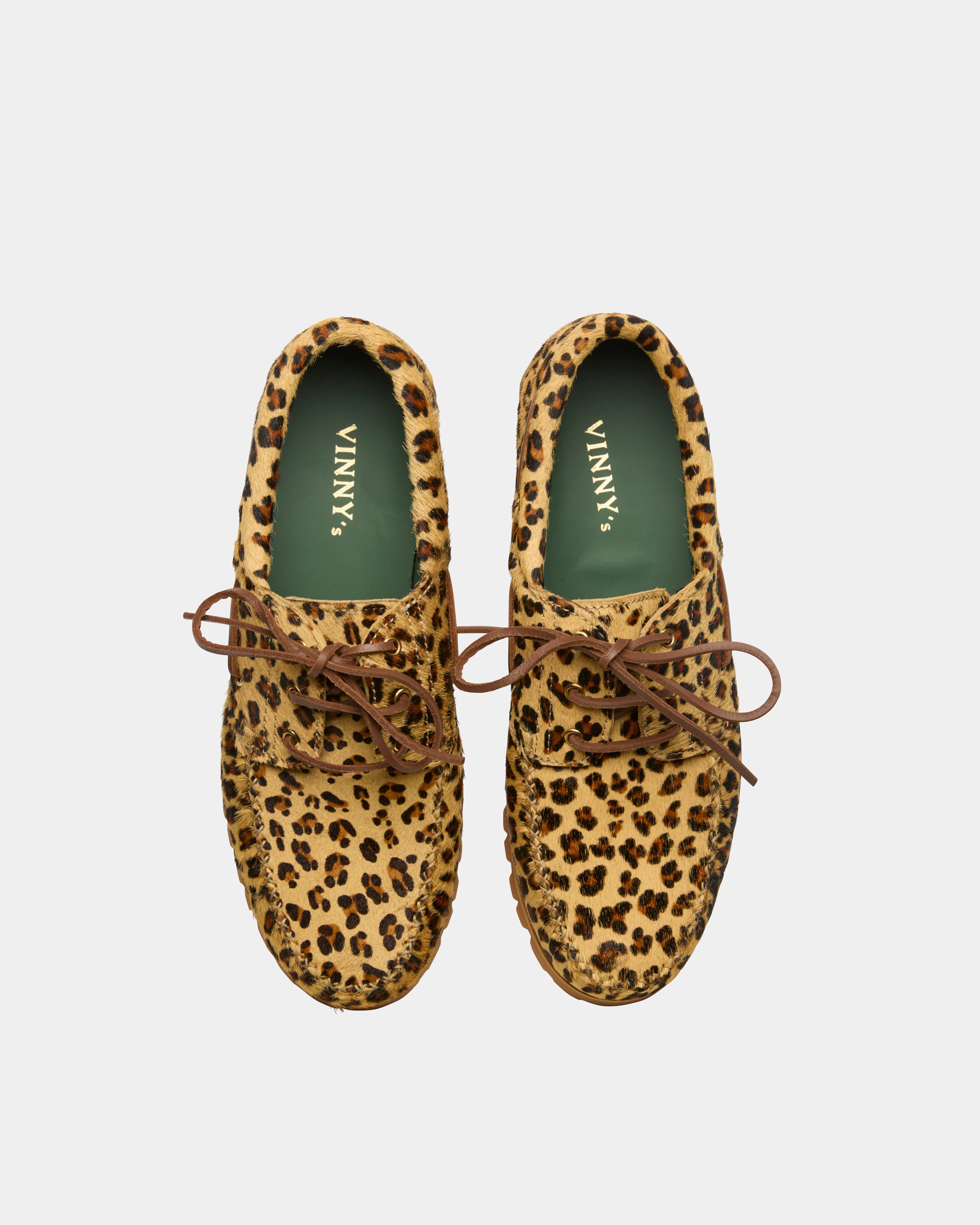 Aztec shoe with leo print from the top