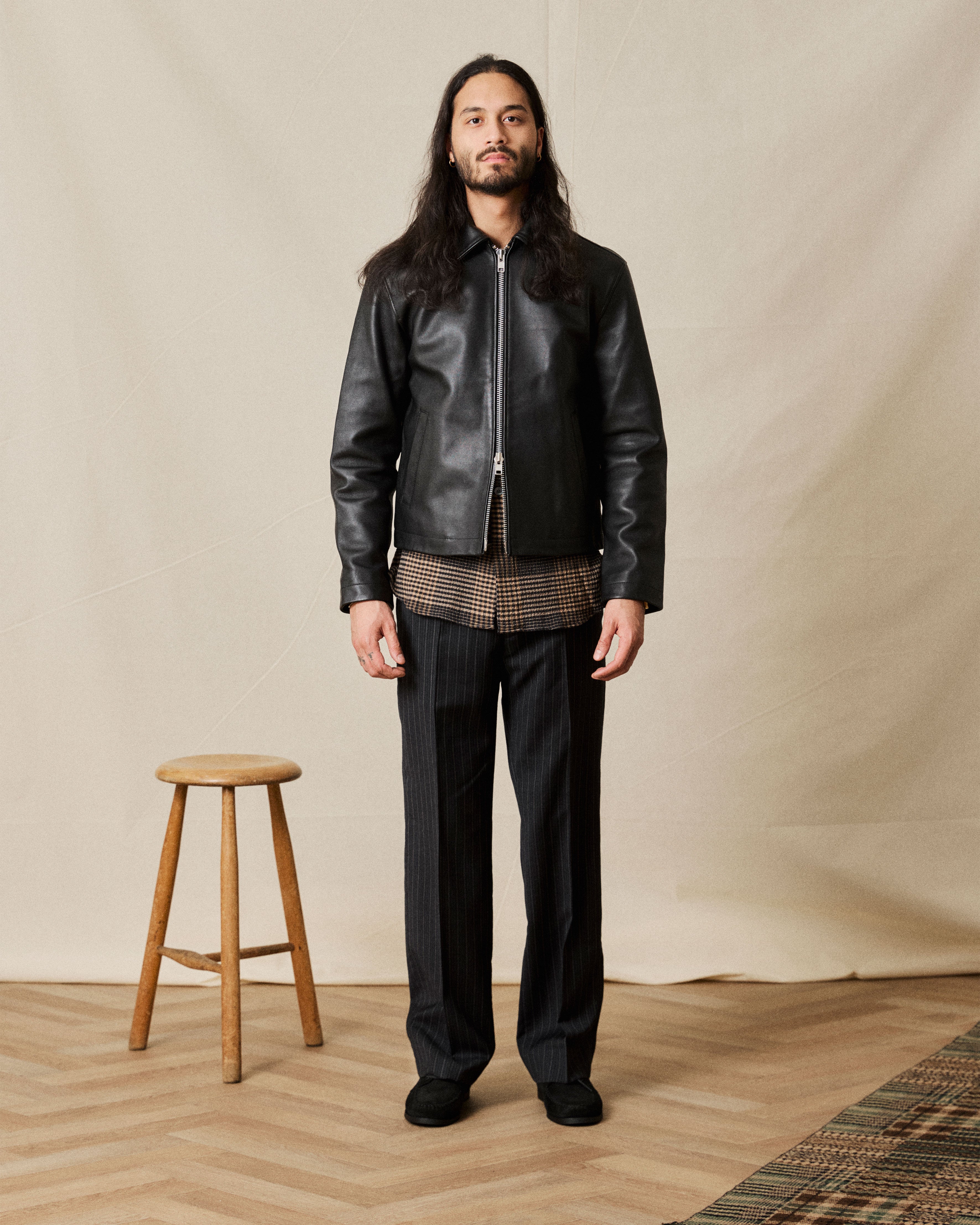 boatman in black suede on model
