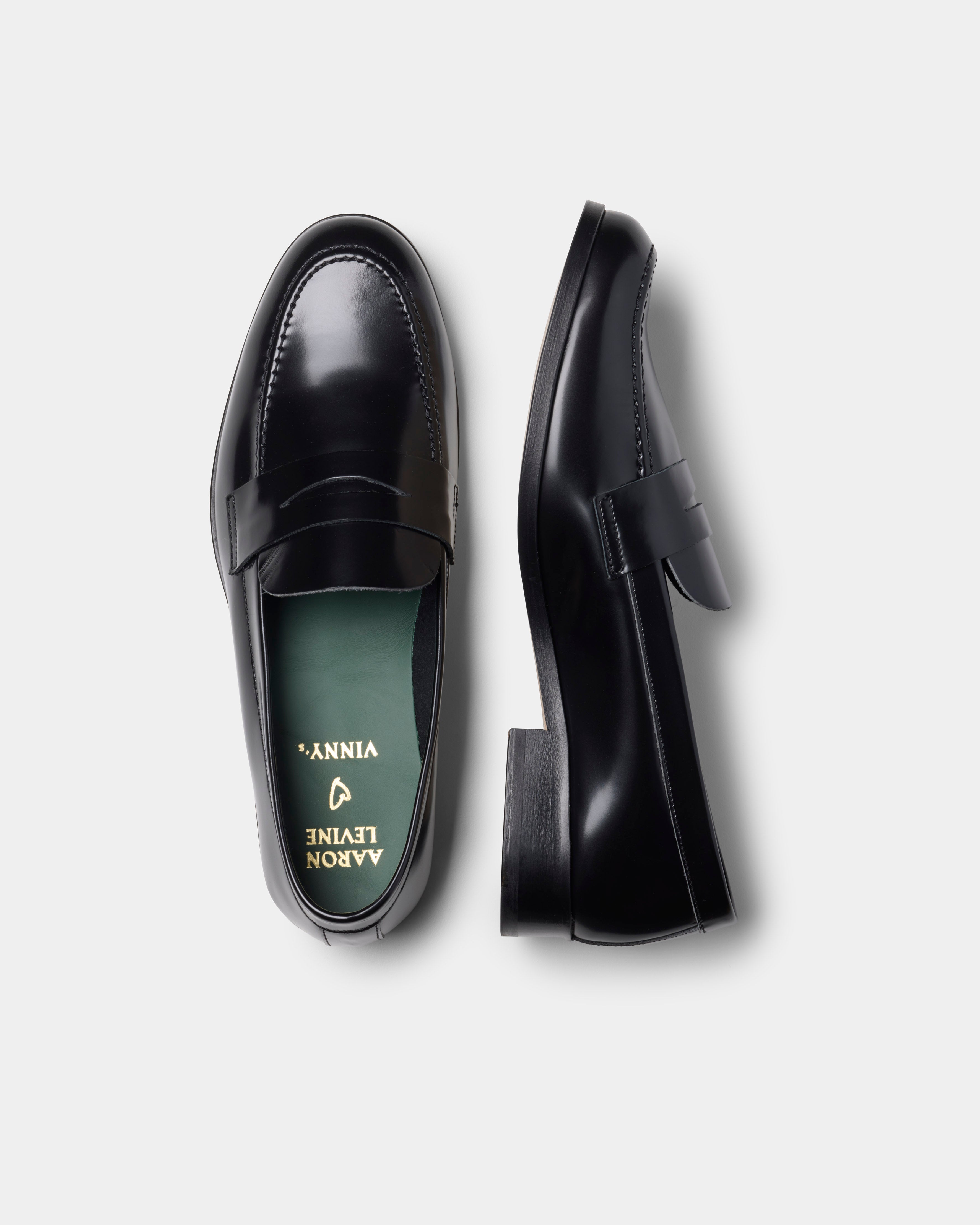 Lowkee loafer in black from the side and top