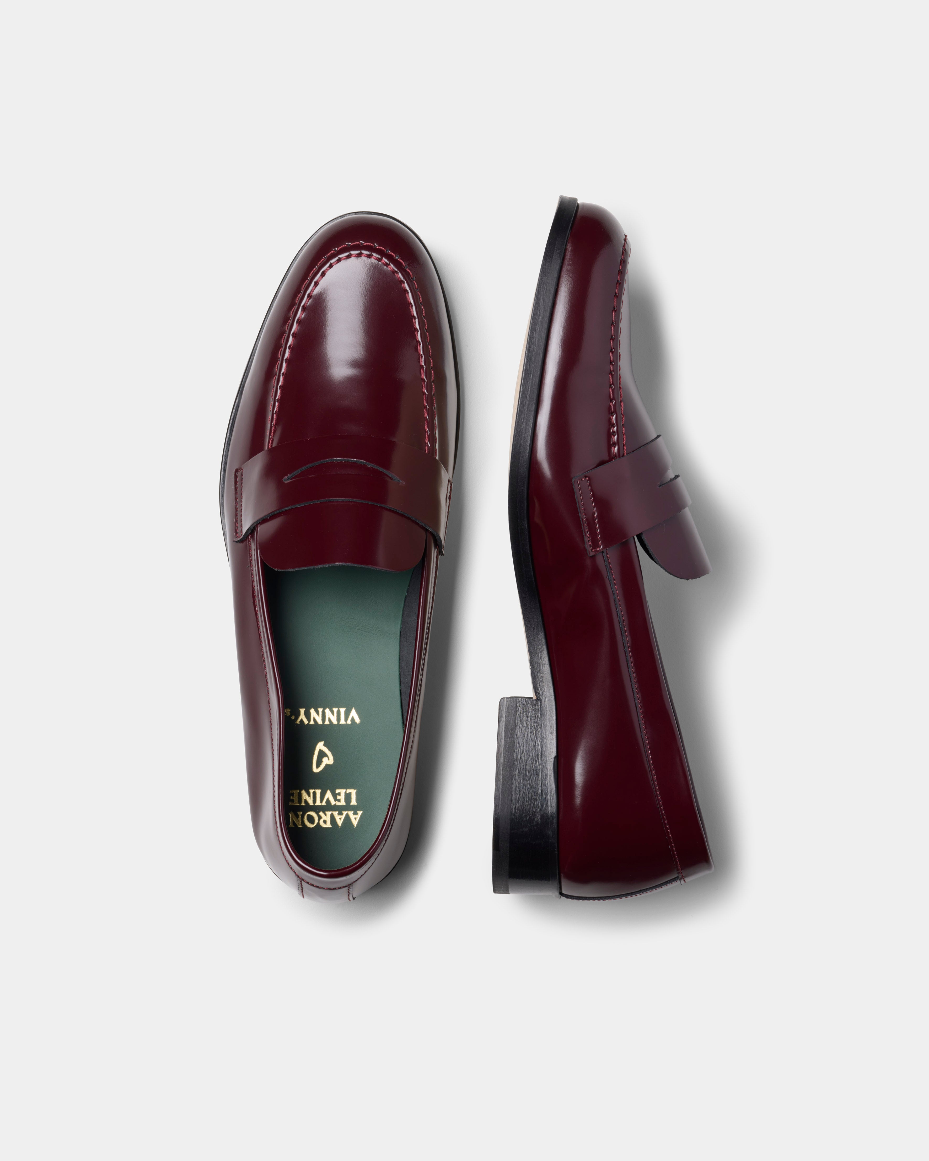 lowkee loafer in burgundy from the side and top