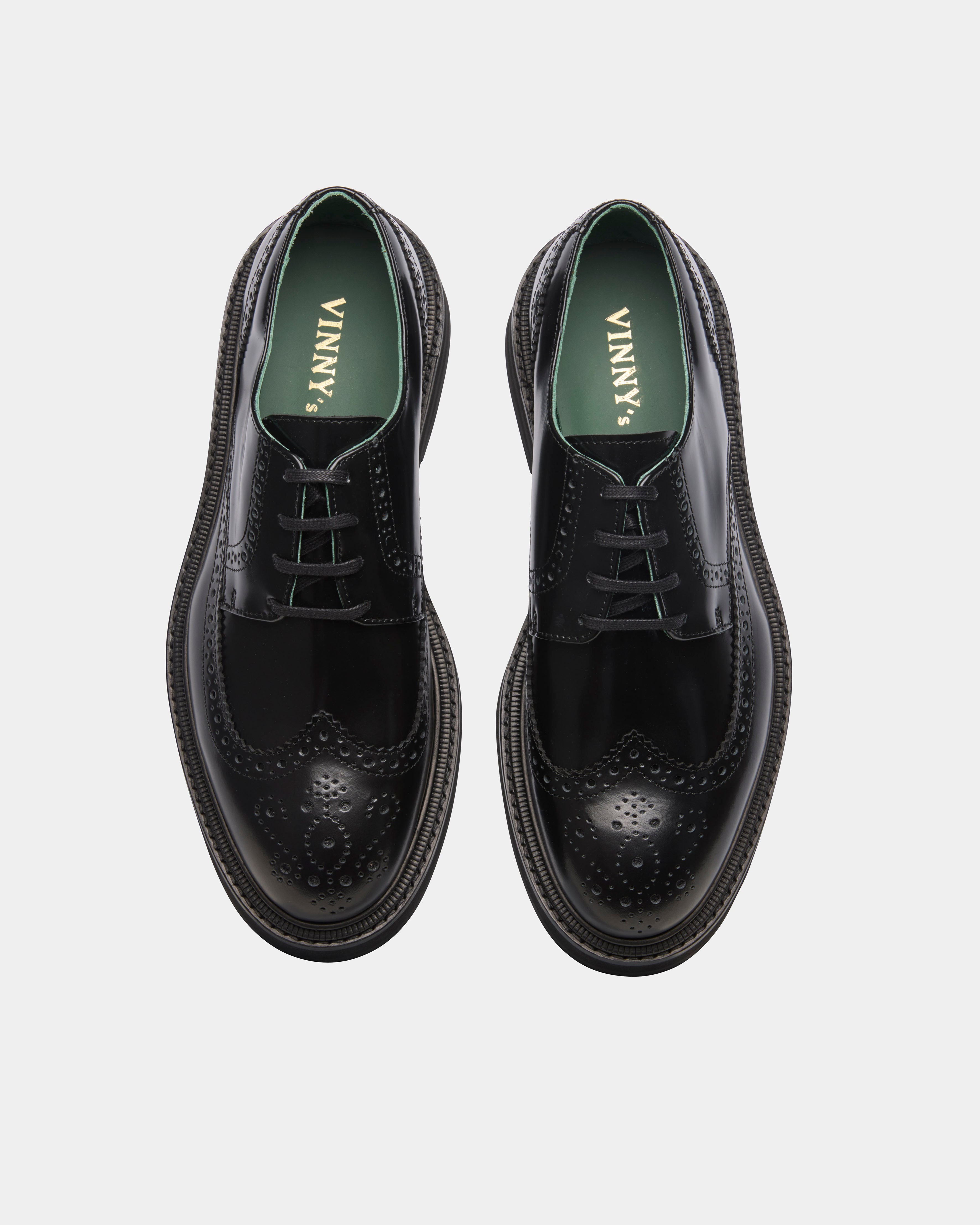 officer brogue in black from the top