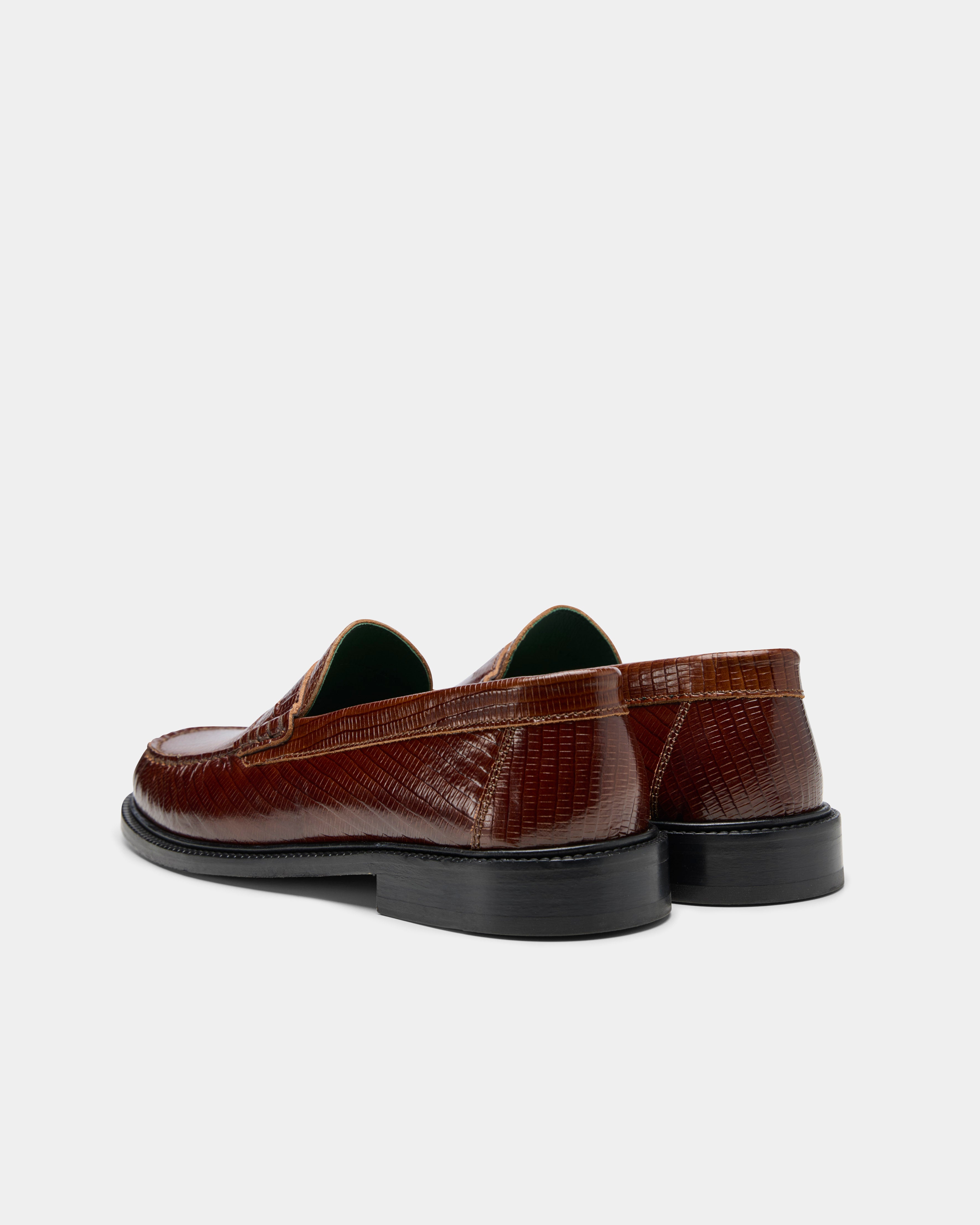 yardee brown lizard loafer