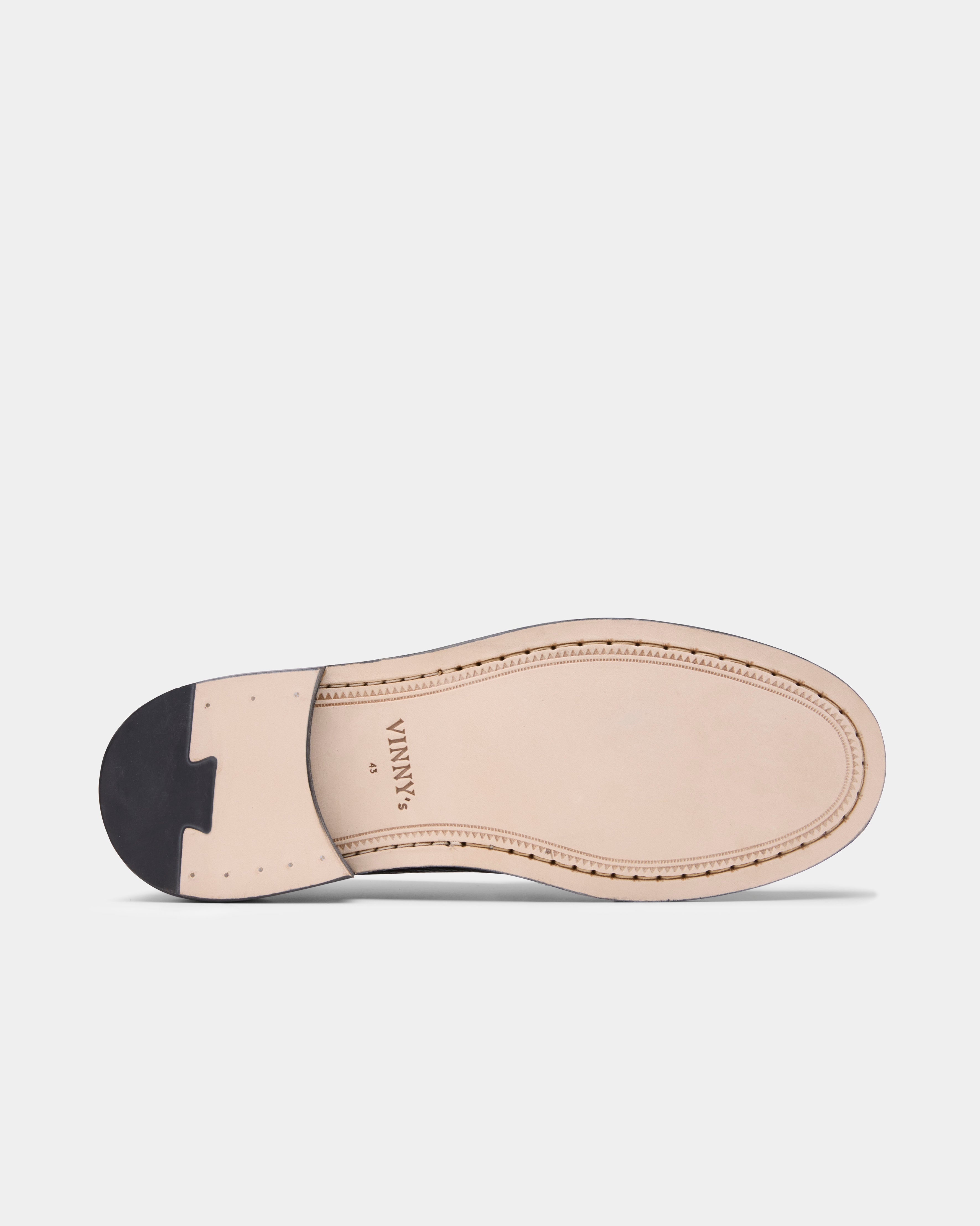 yardee brown lizard loafer sole
