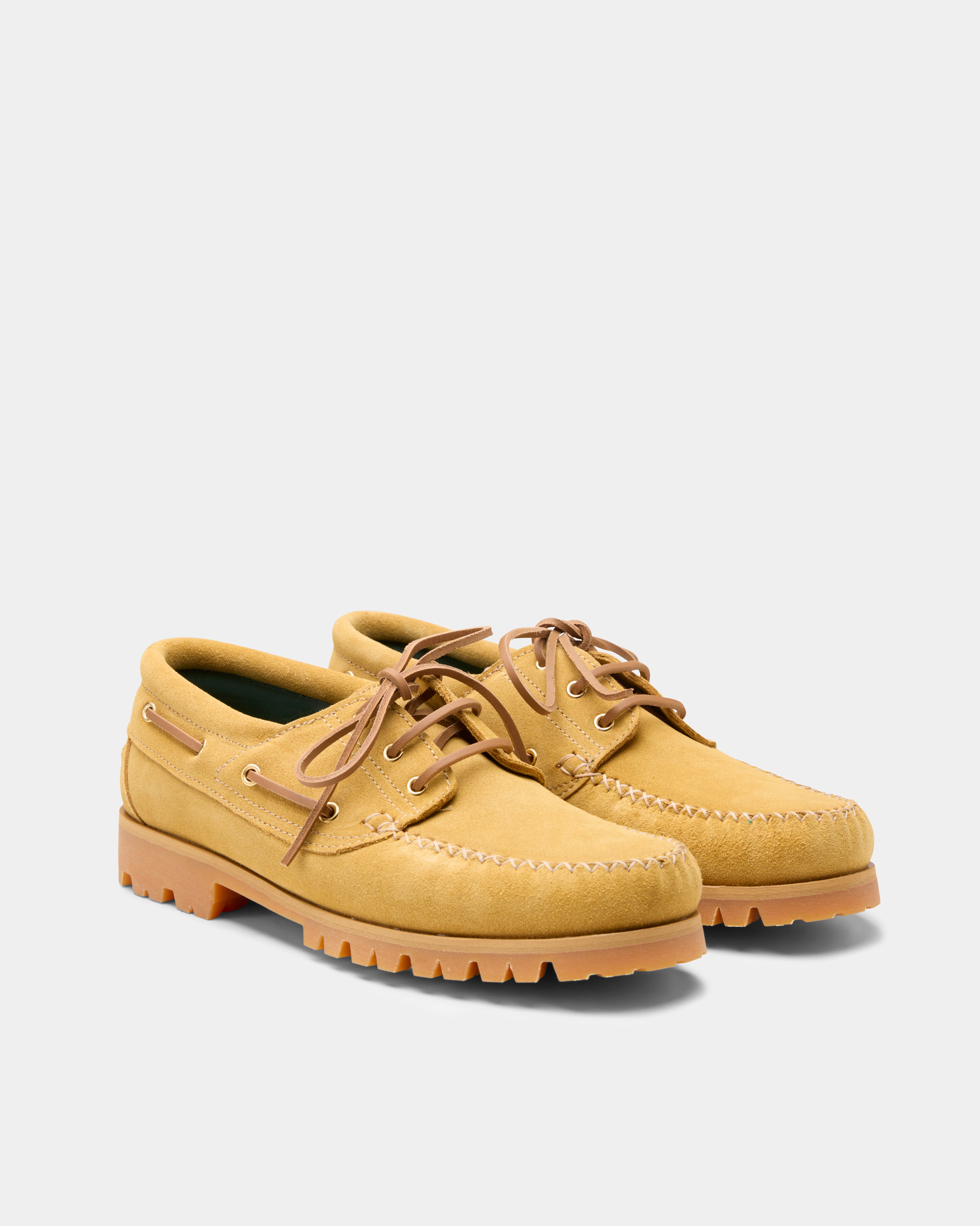aztec boat shoe in sand suede