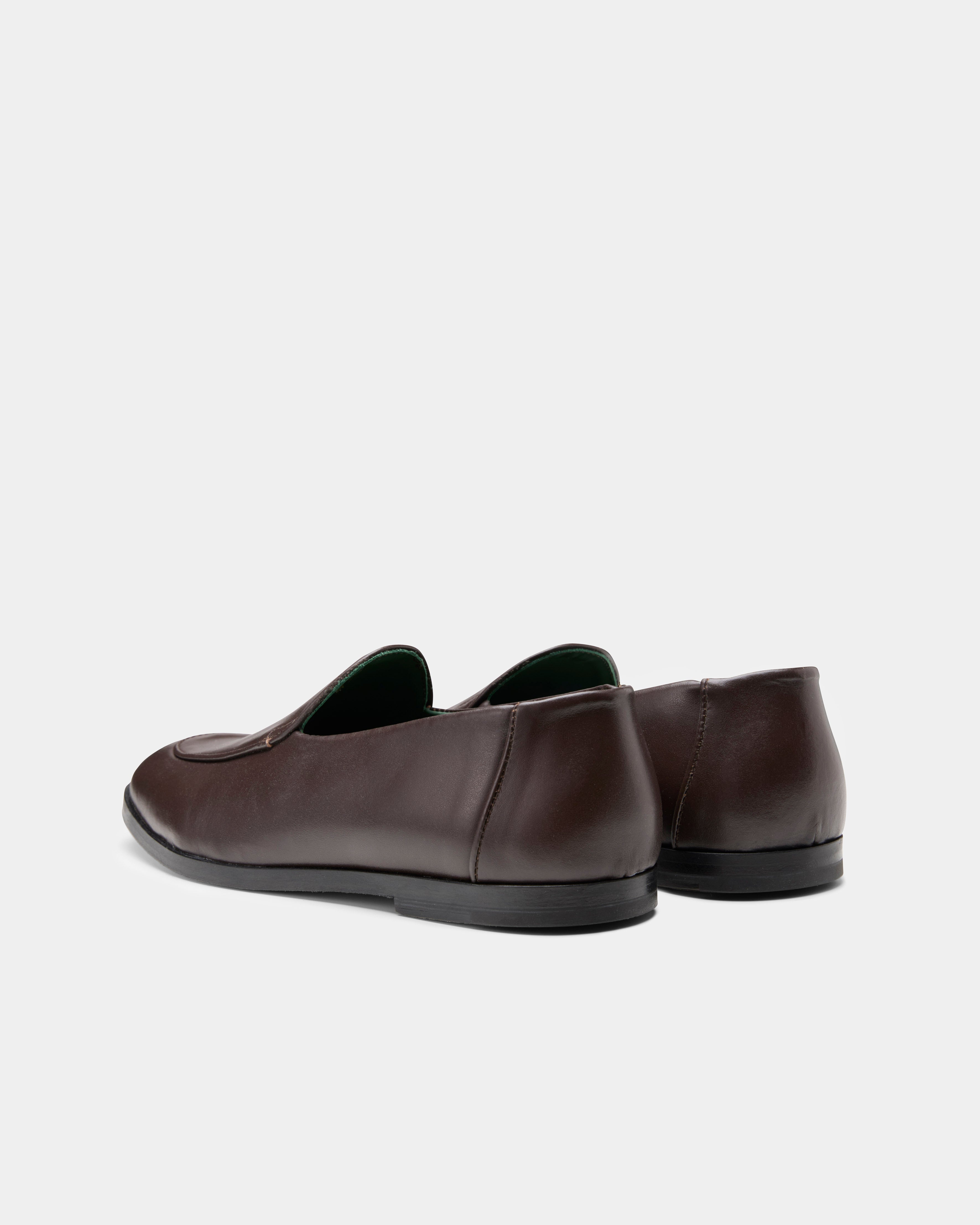 belgee in dark brown leather