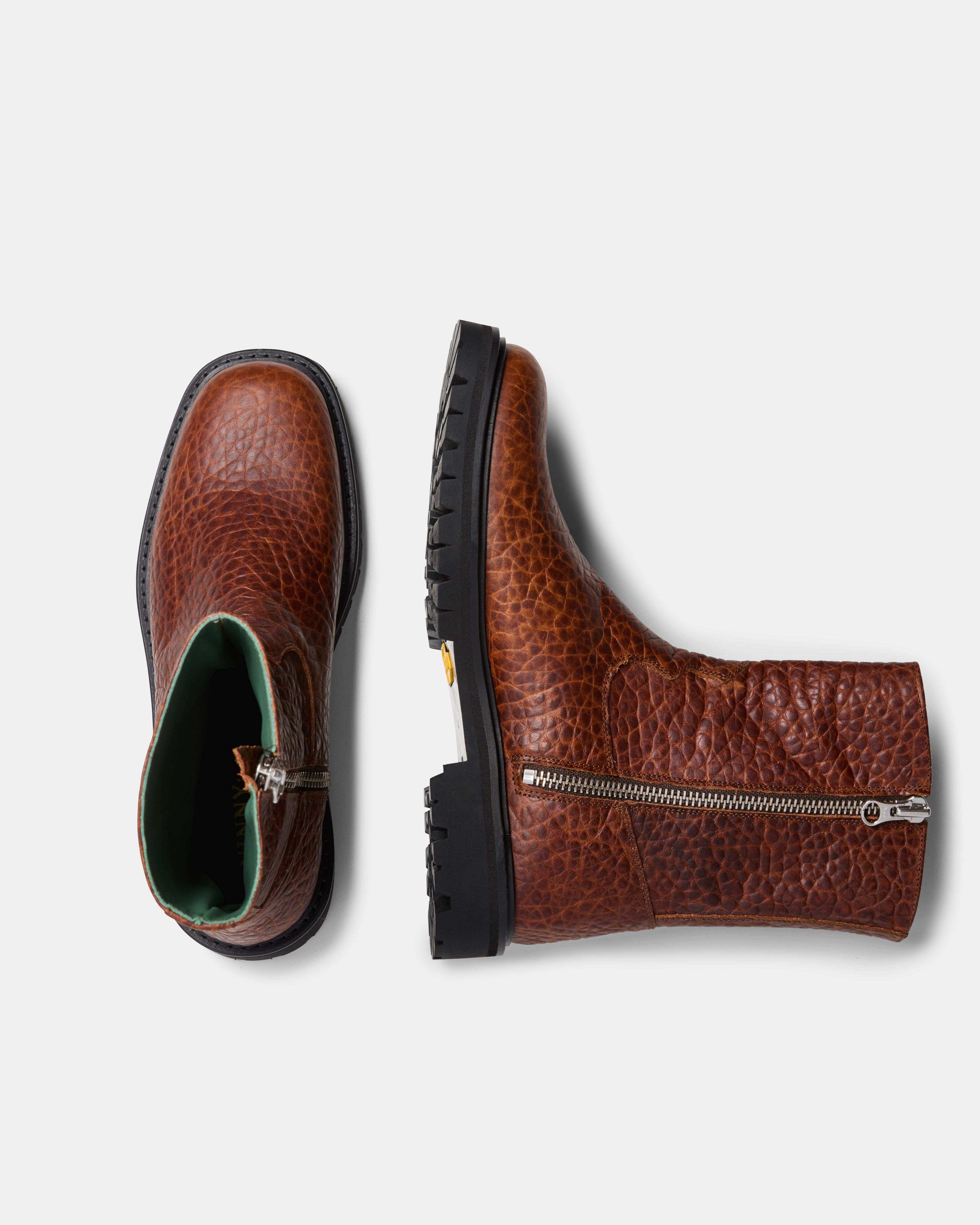 moto boot in brown croco