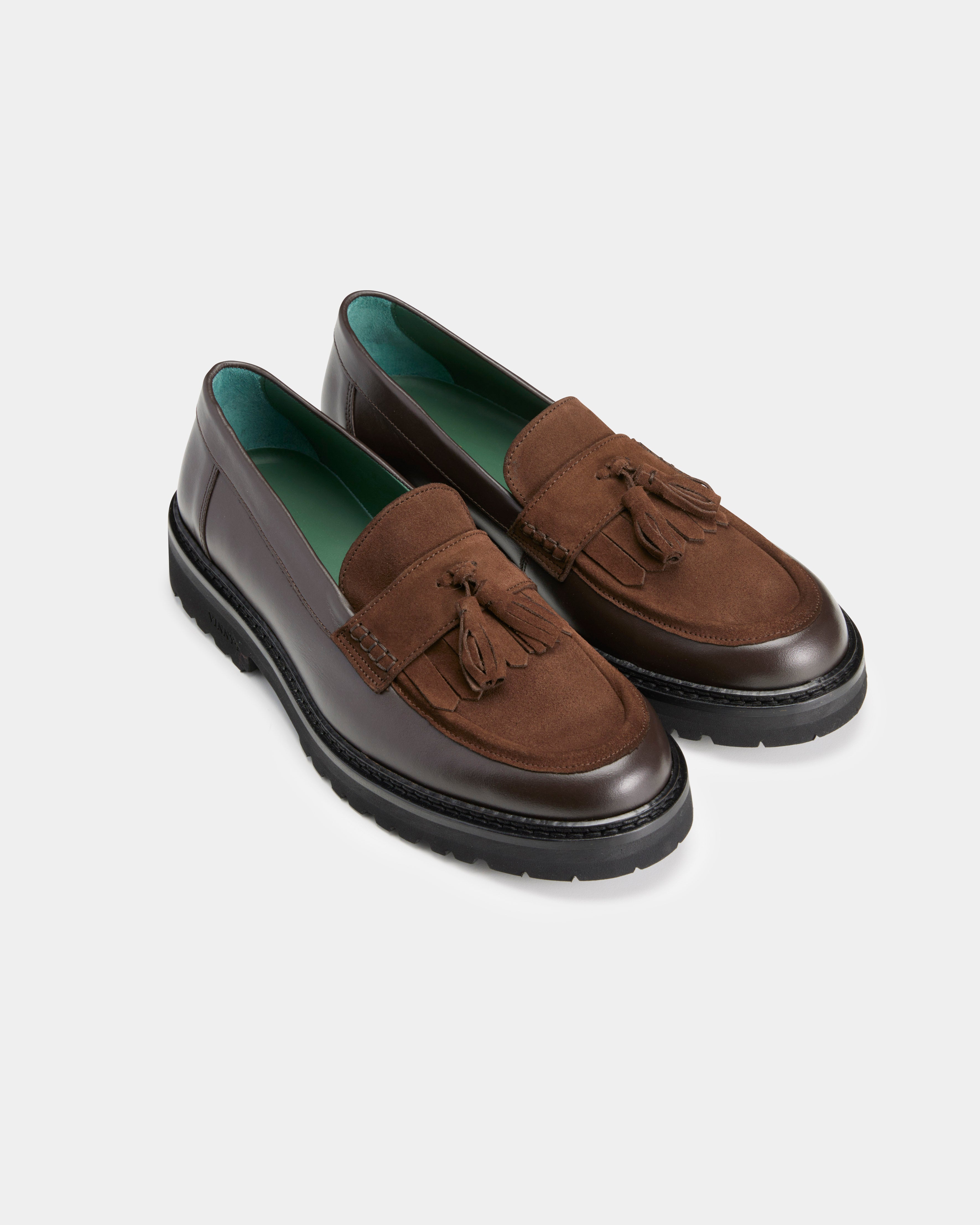 mens richee loafer in brown suede