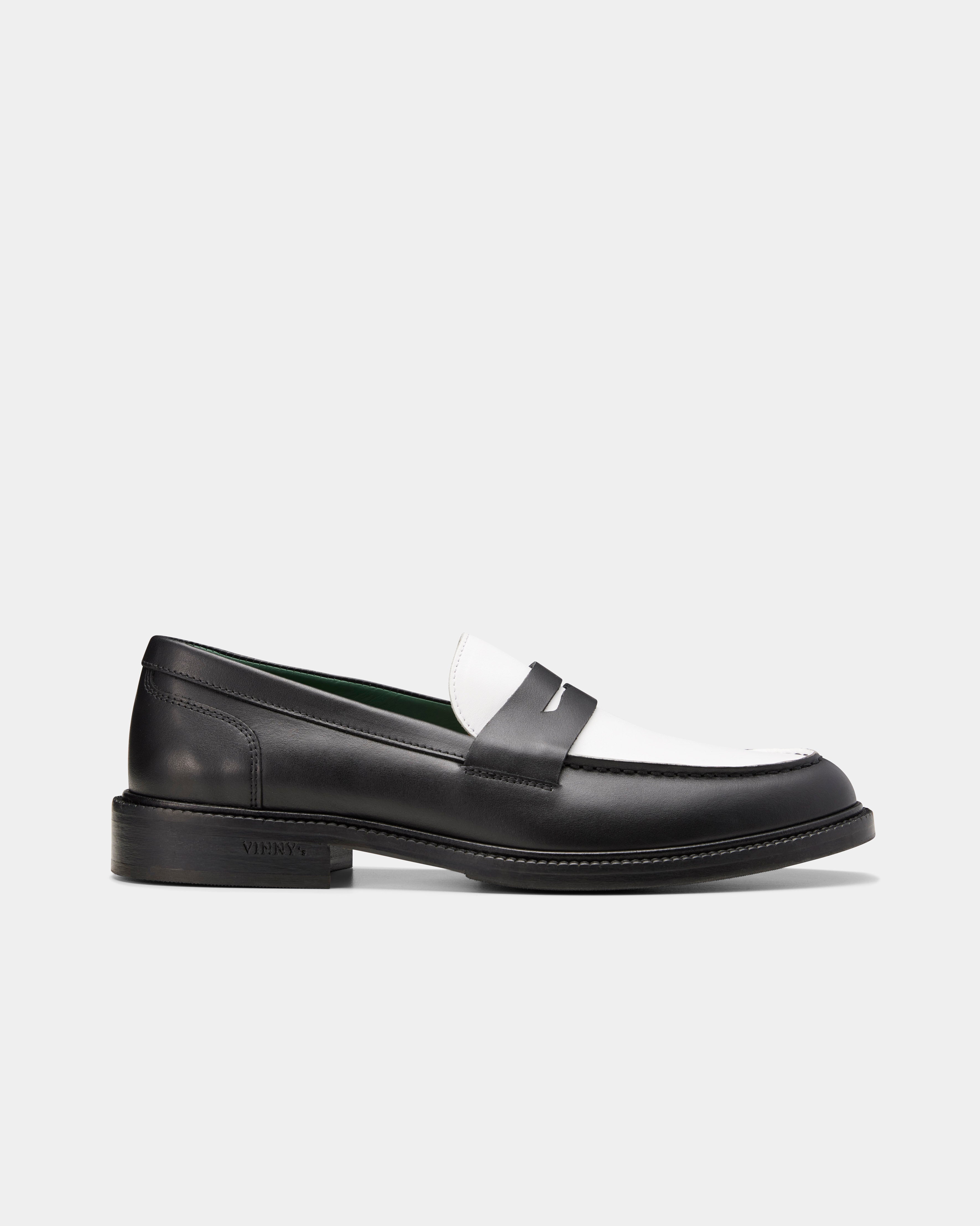 Men's loafers - Townee Two-Tone In Black And White - VINNY's