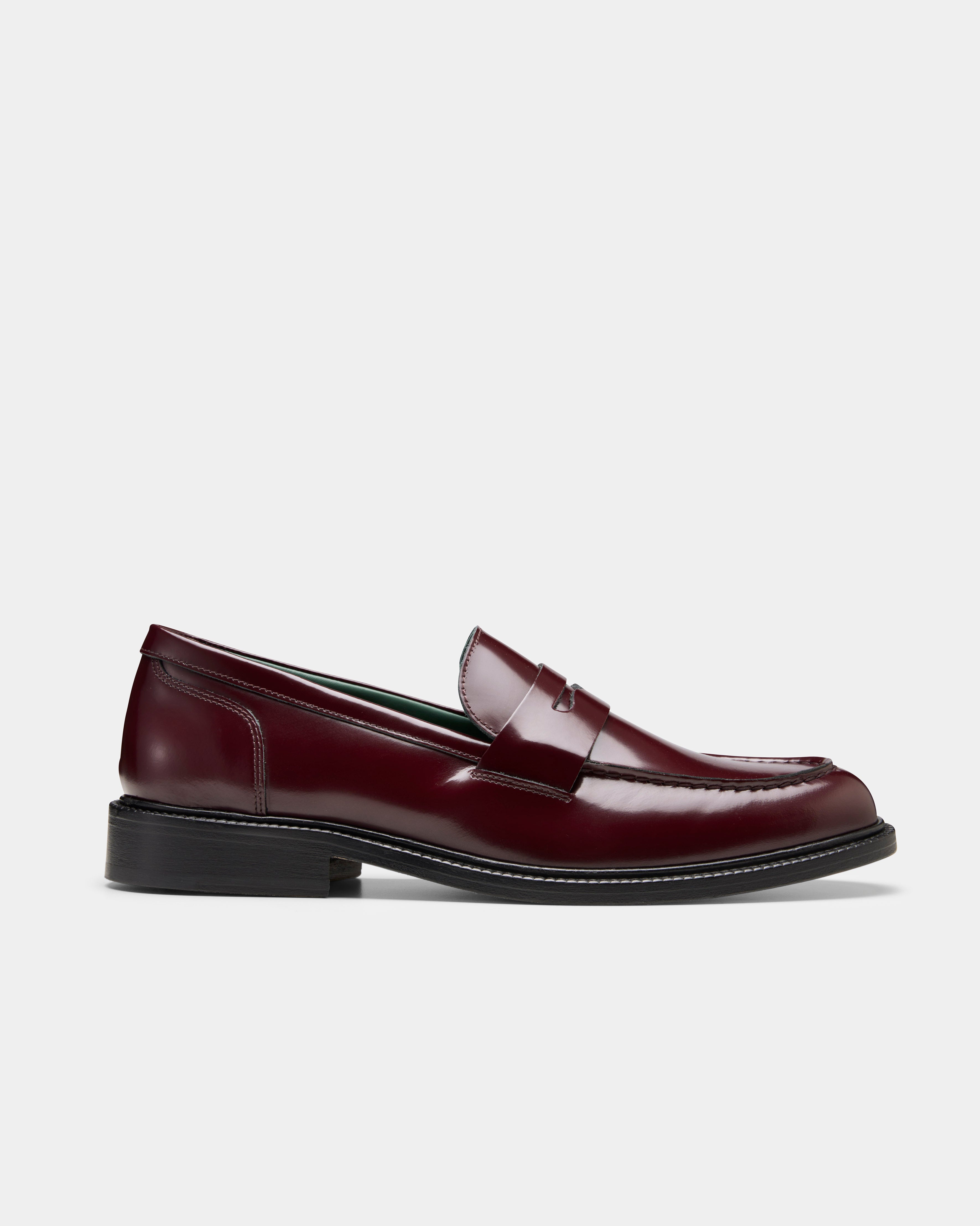 Townee Penny Loafer Burgundy from the side