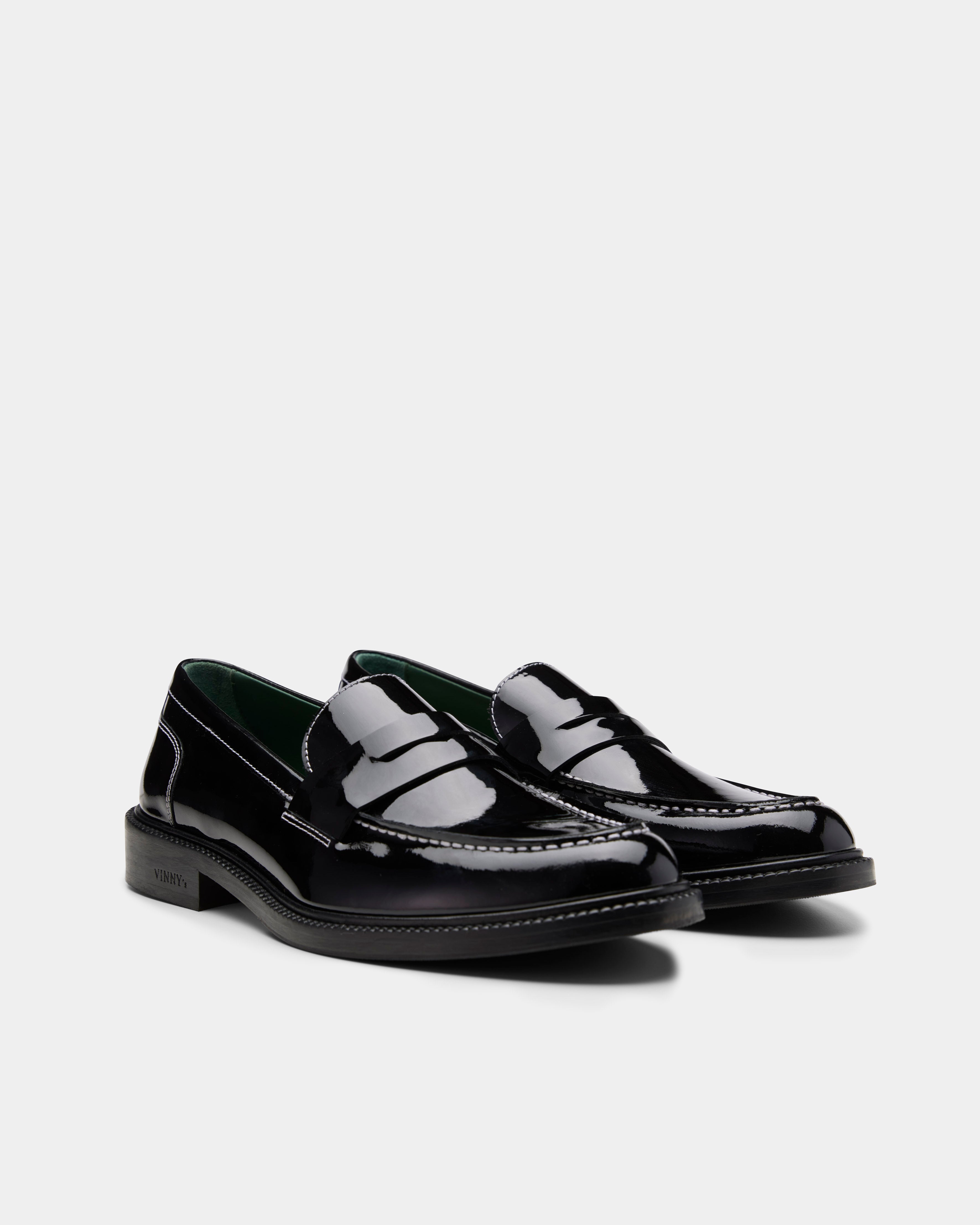 women's loafer in black patent leather