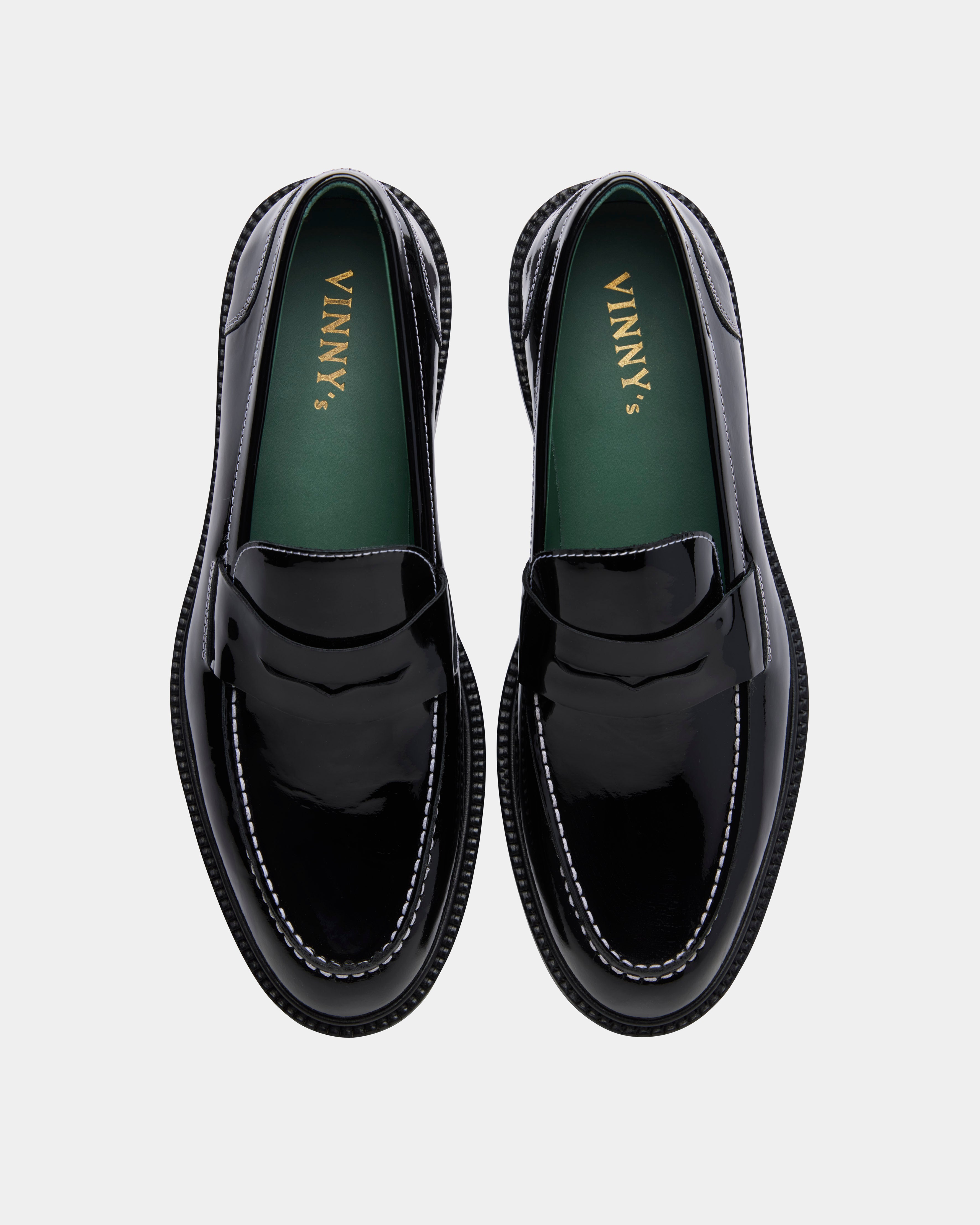 men's loafer in black patent leather