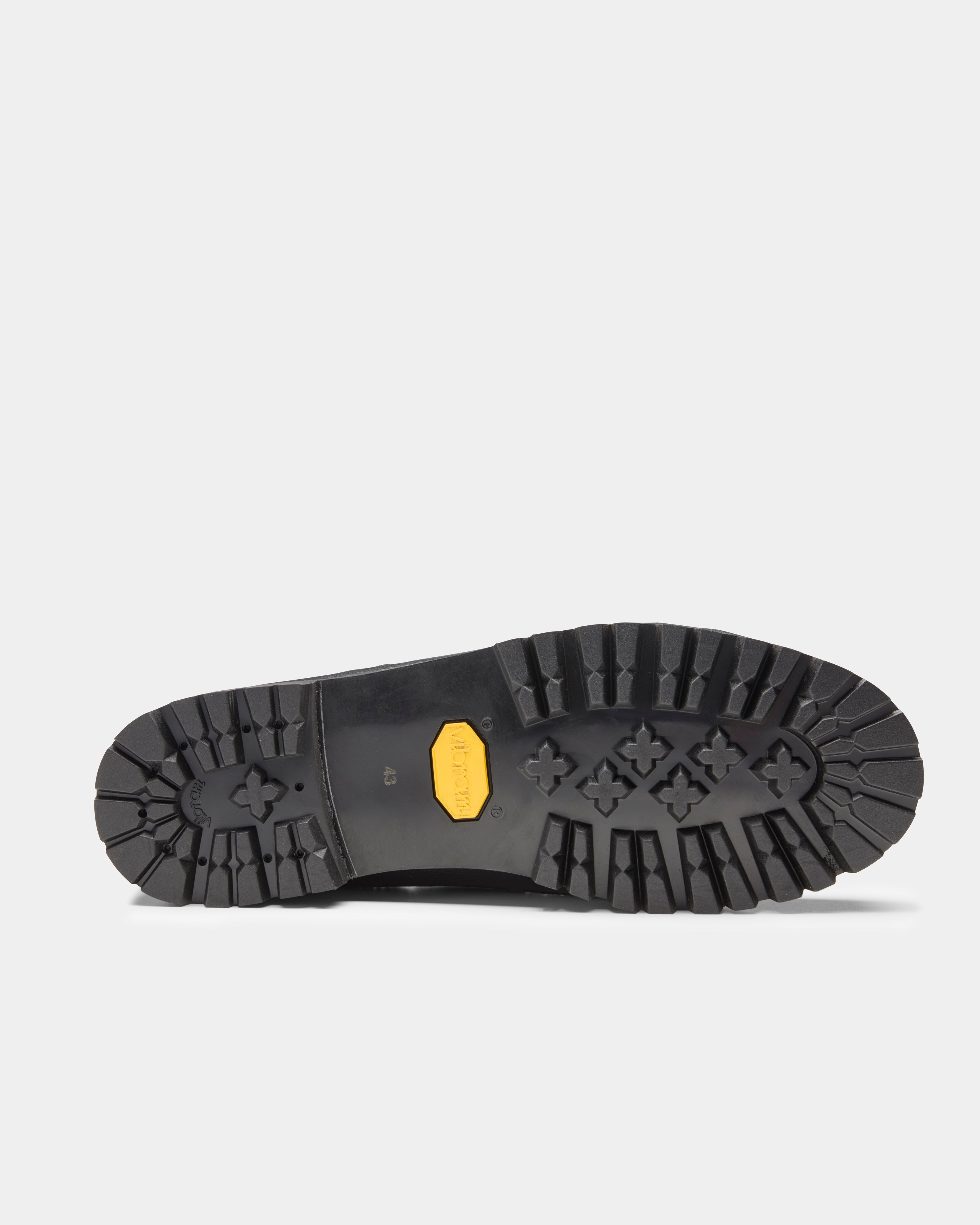 aztec boat shoe in black underneath