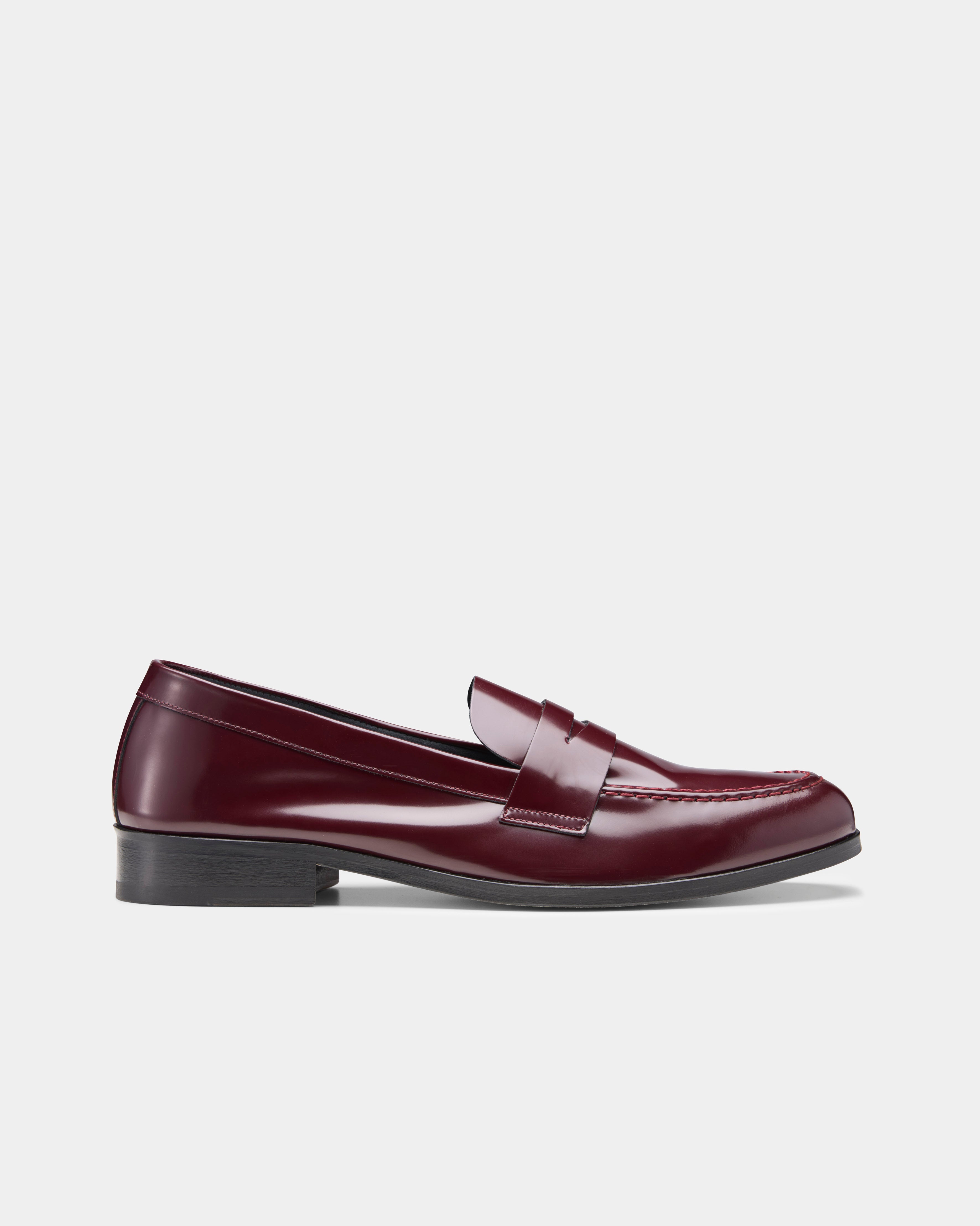 lowkee loafer in burgundy from the side