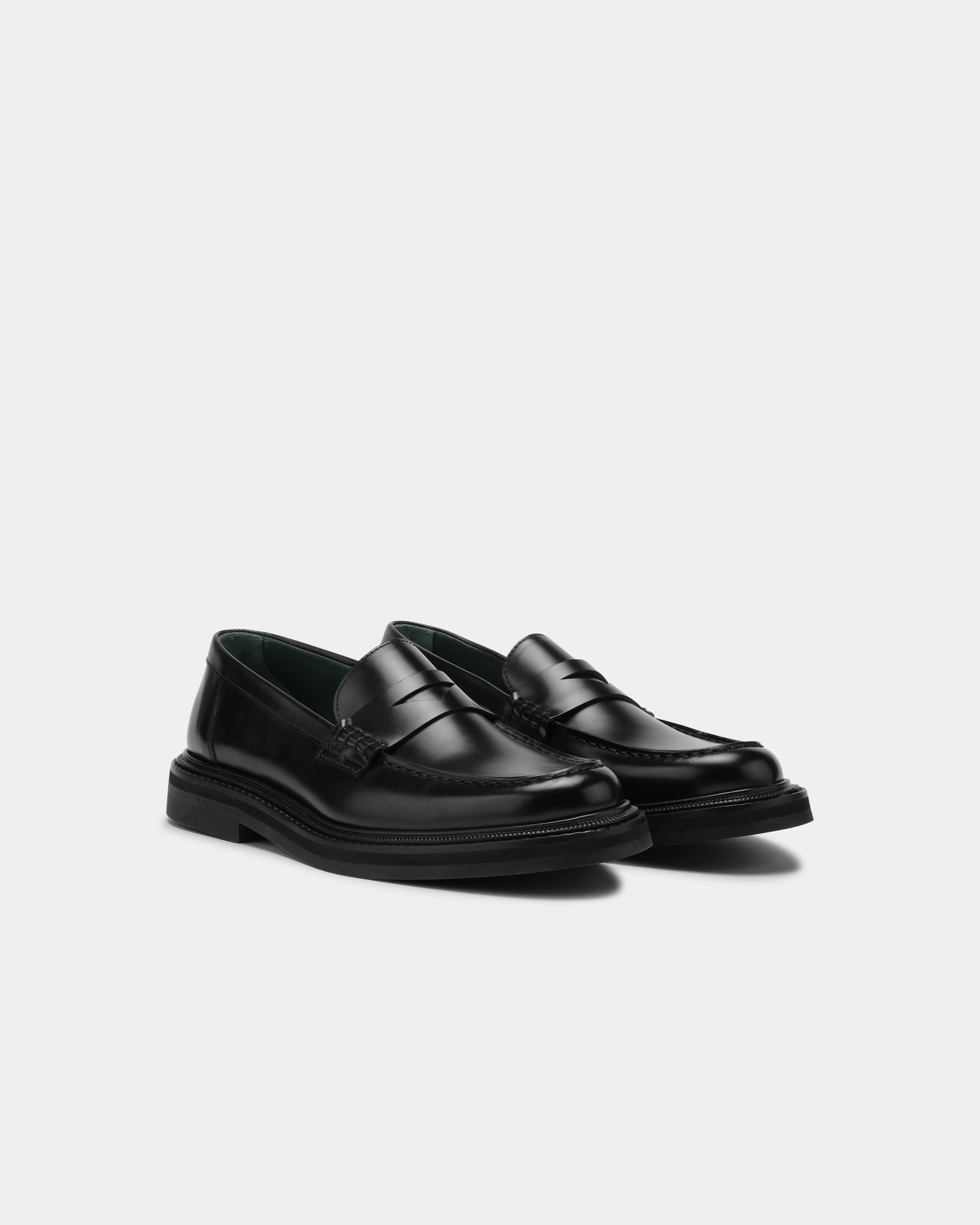 Vinnee penny loafer on black for men