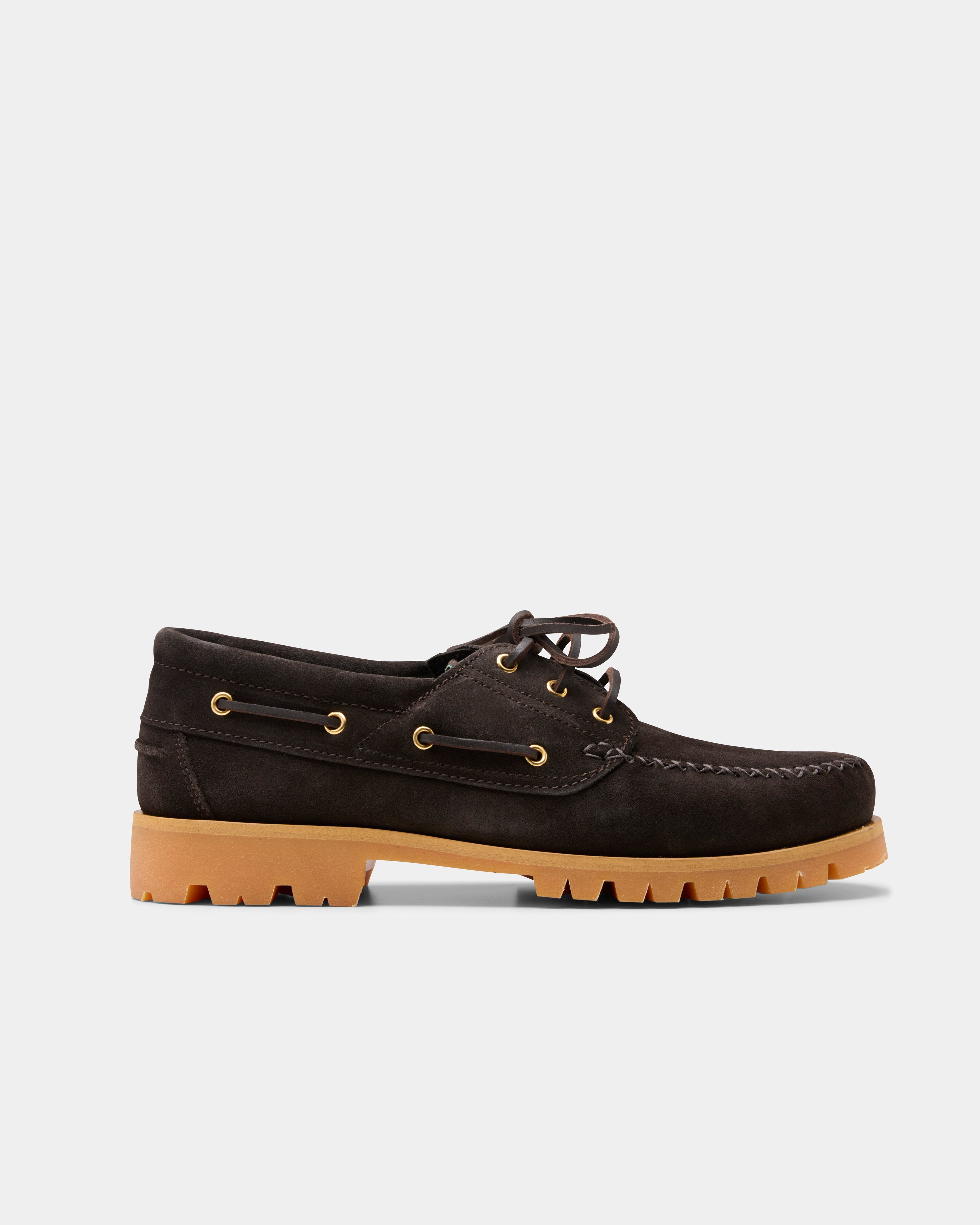 Aztec boat shoe in dark brown suede