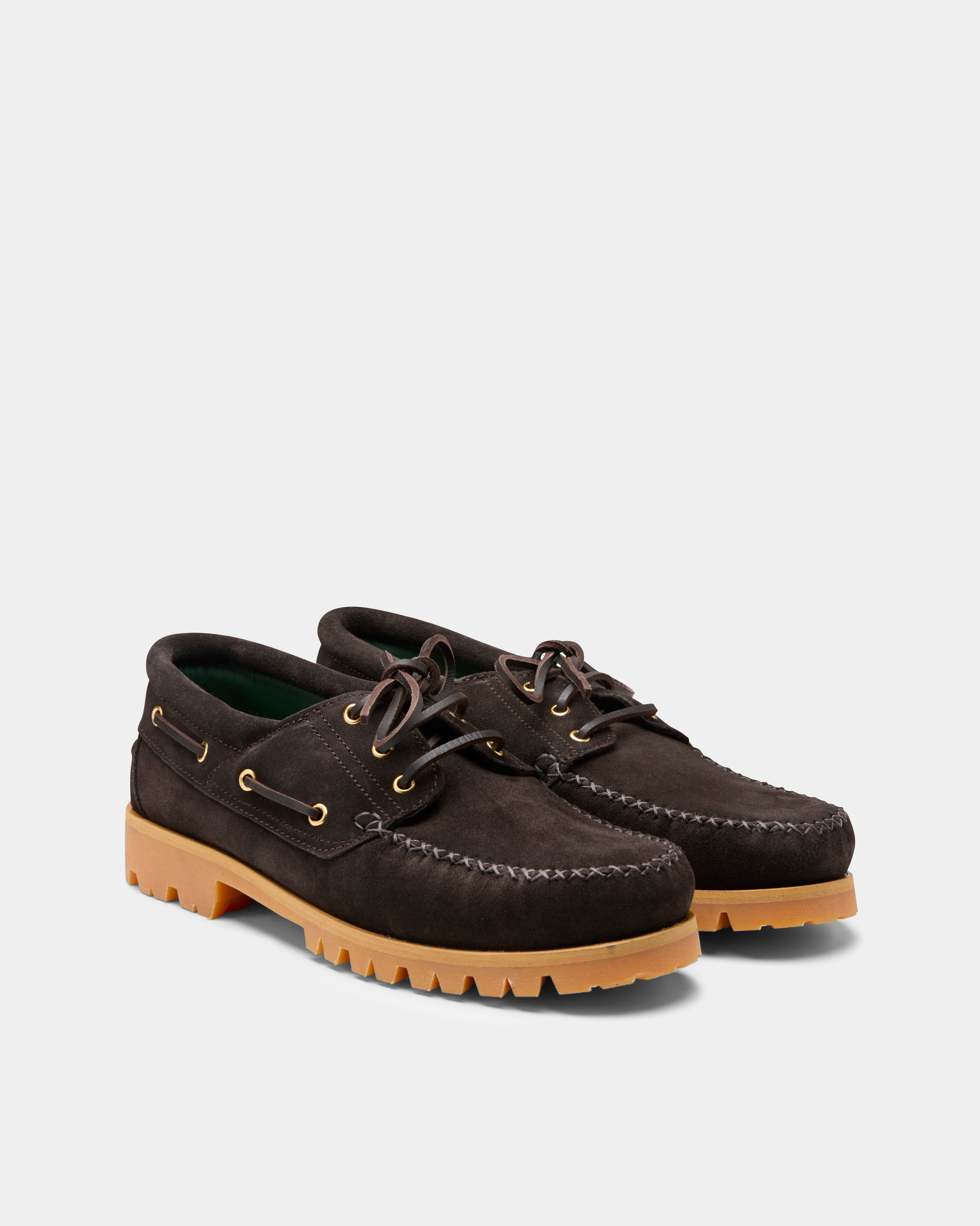 Aztec boat shoe in dark brown suede