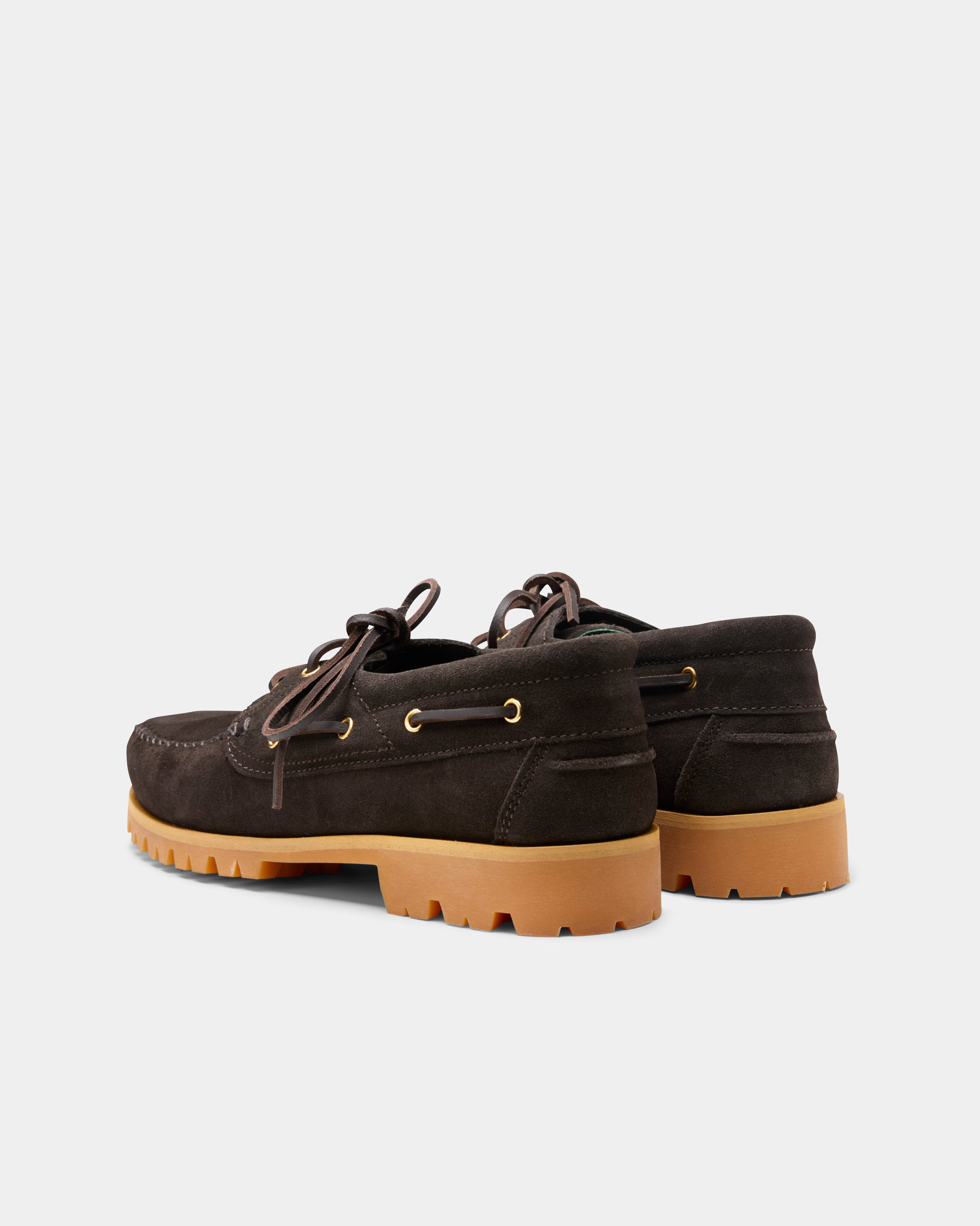 Aztec boat shoe in dark brown suede