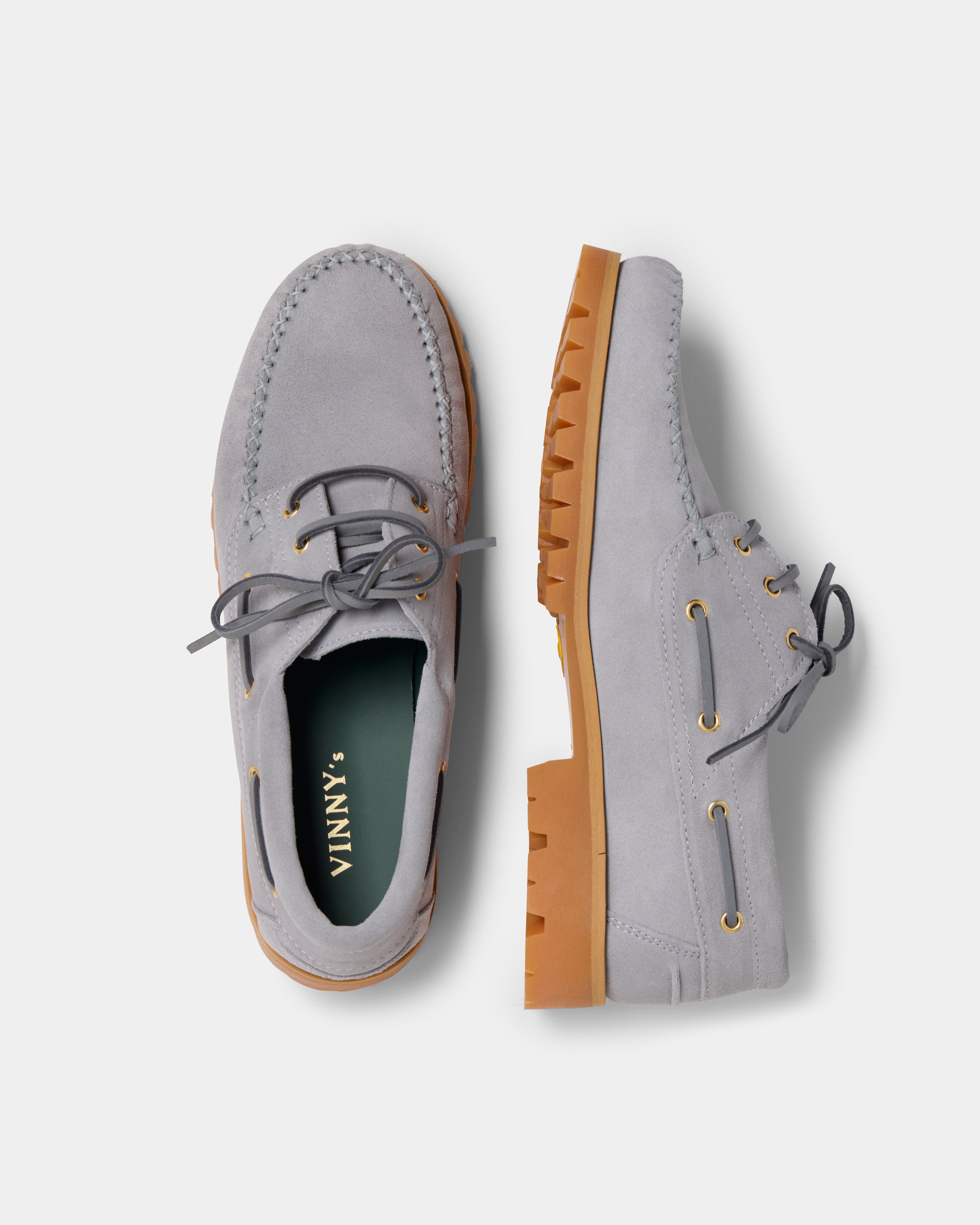 Aztec boat shoe in grey suede