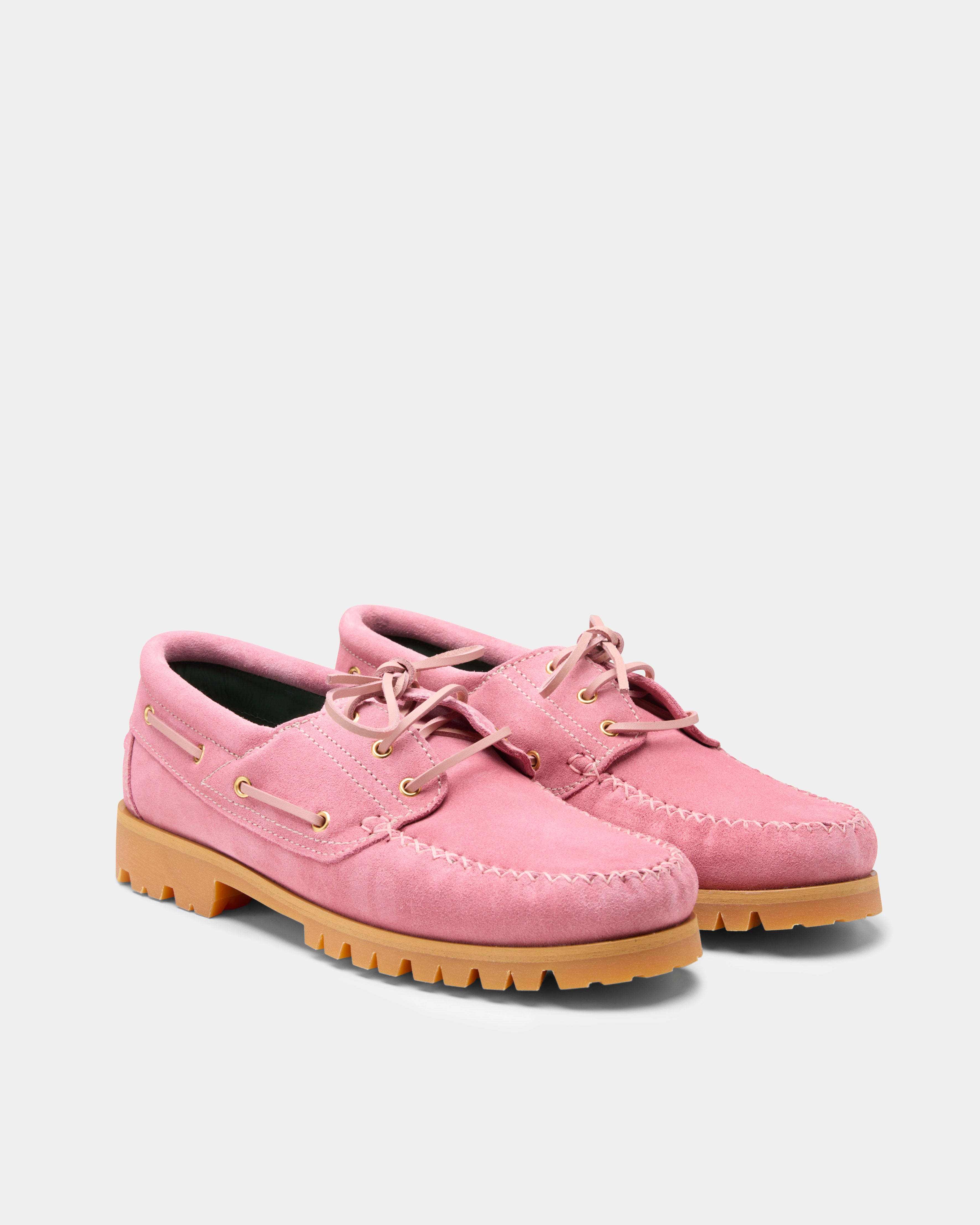 Aztec boat shoe in pink suede