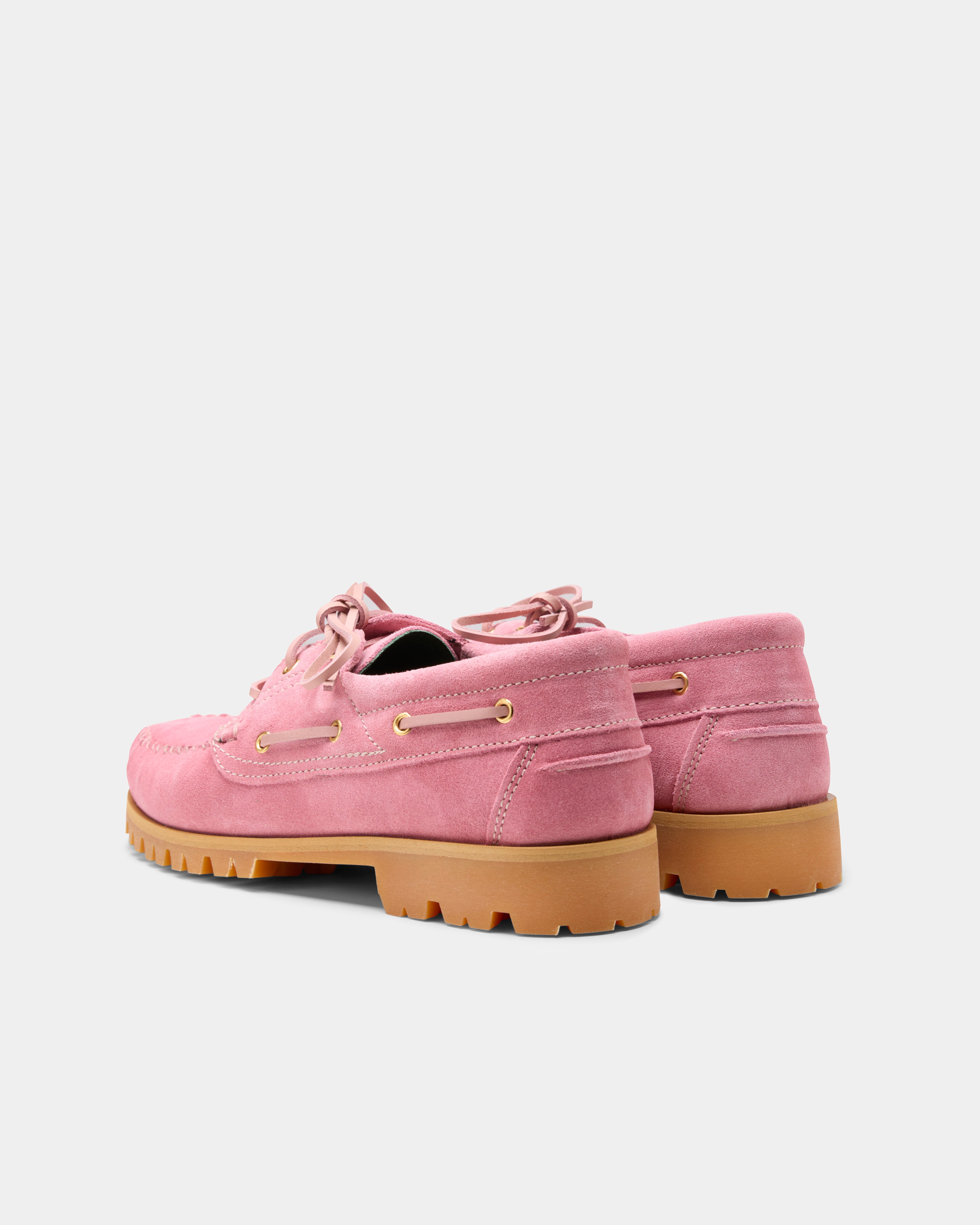 Aztec boat shoe in pink suede