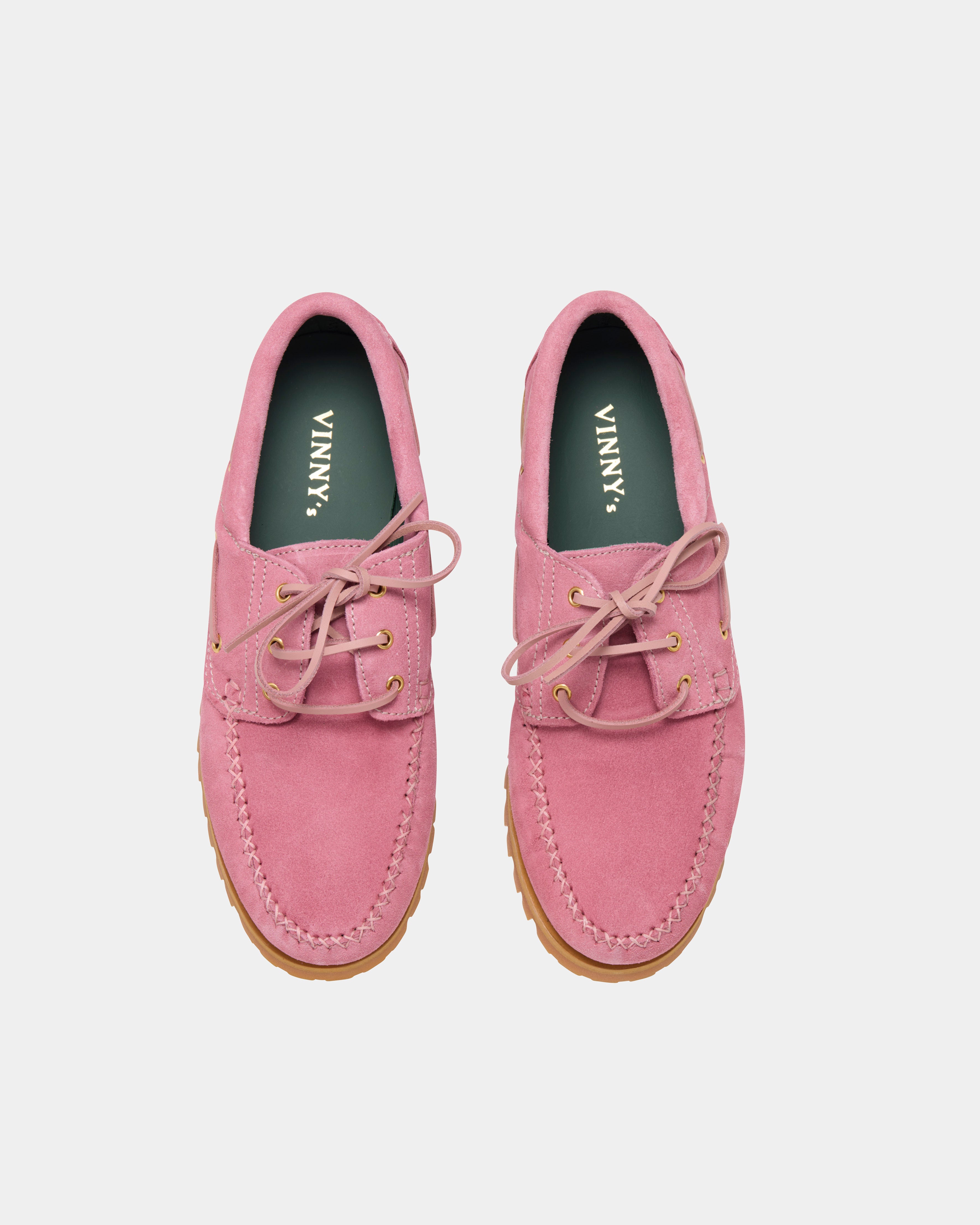 Aztec boat shoe in pink suede