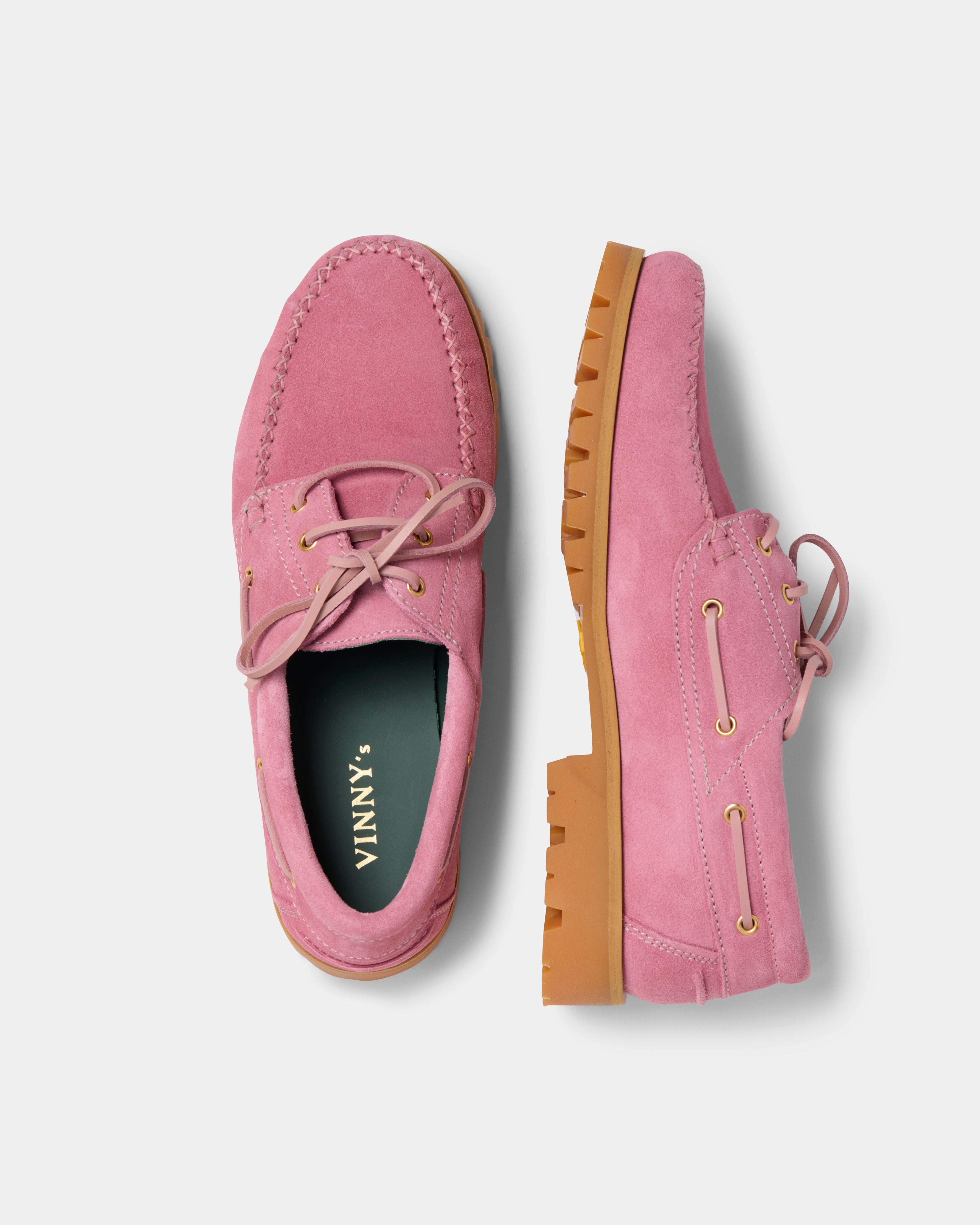 Aztec boat shoe in pink suede