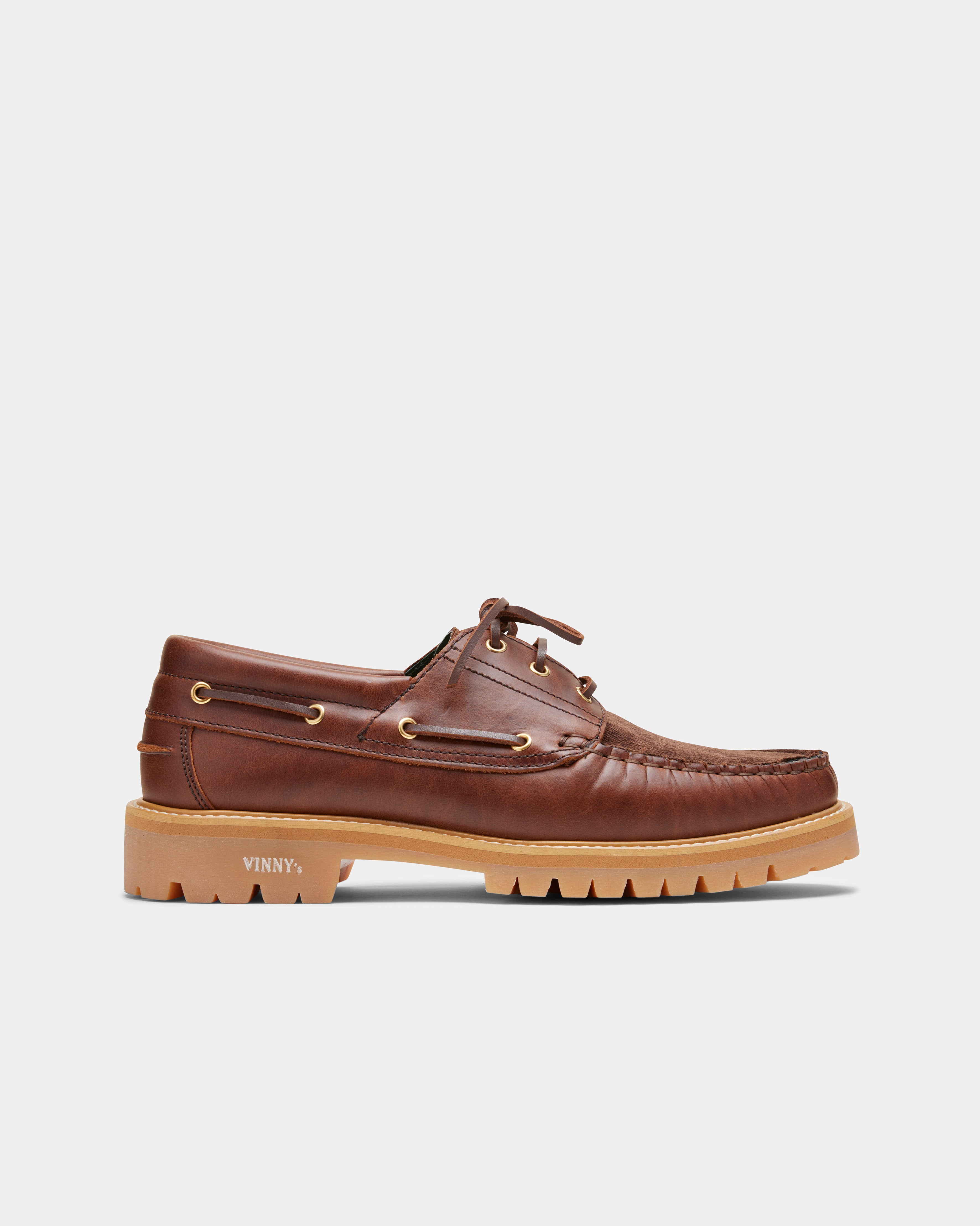 men's boat shoe in brown