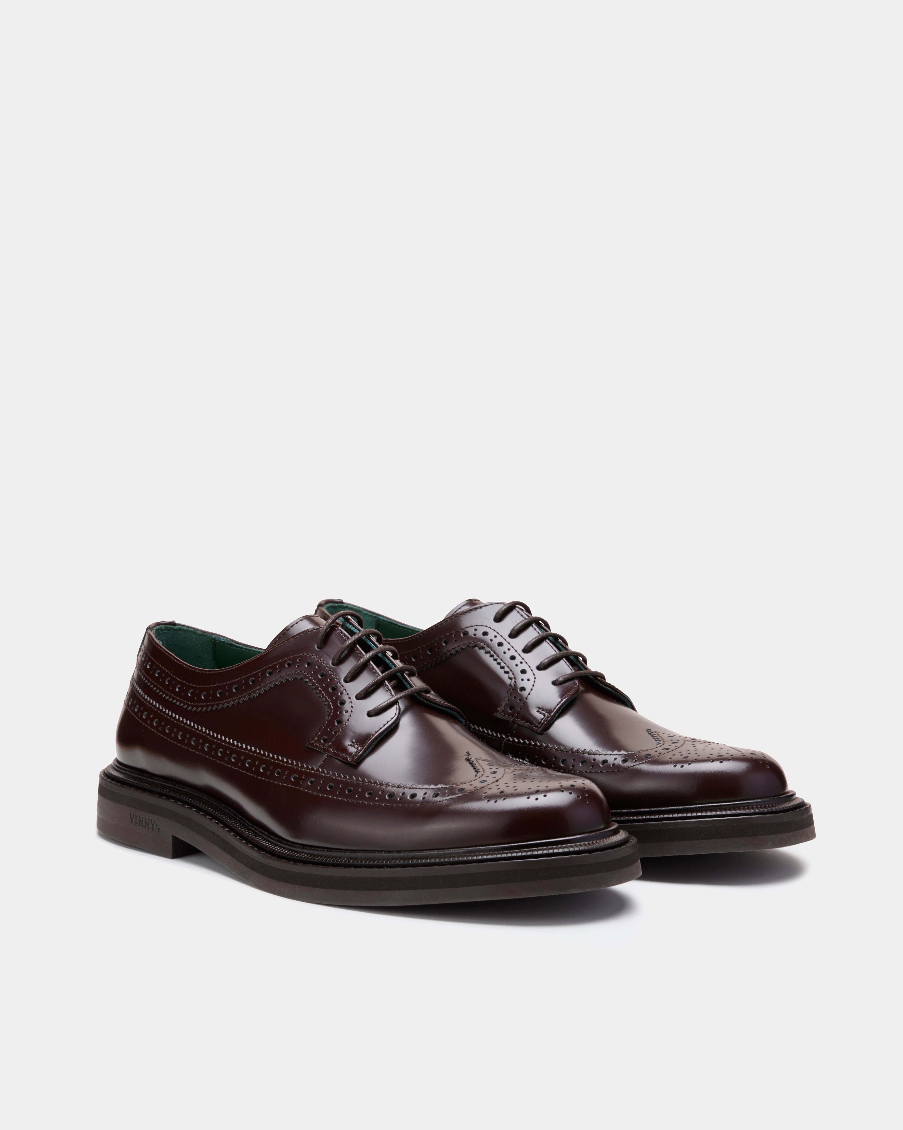 vinnee brogue shoe in burgundy for men