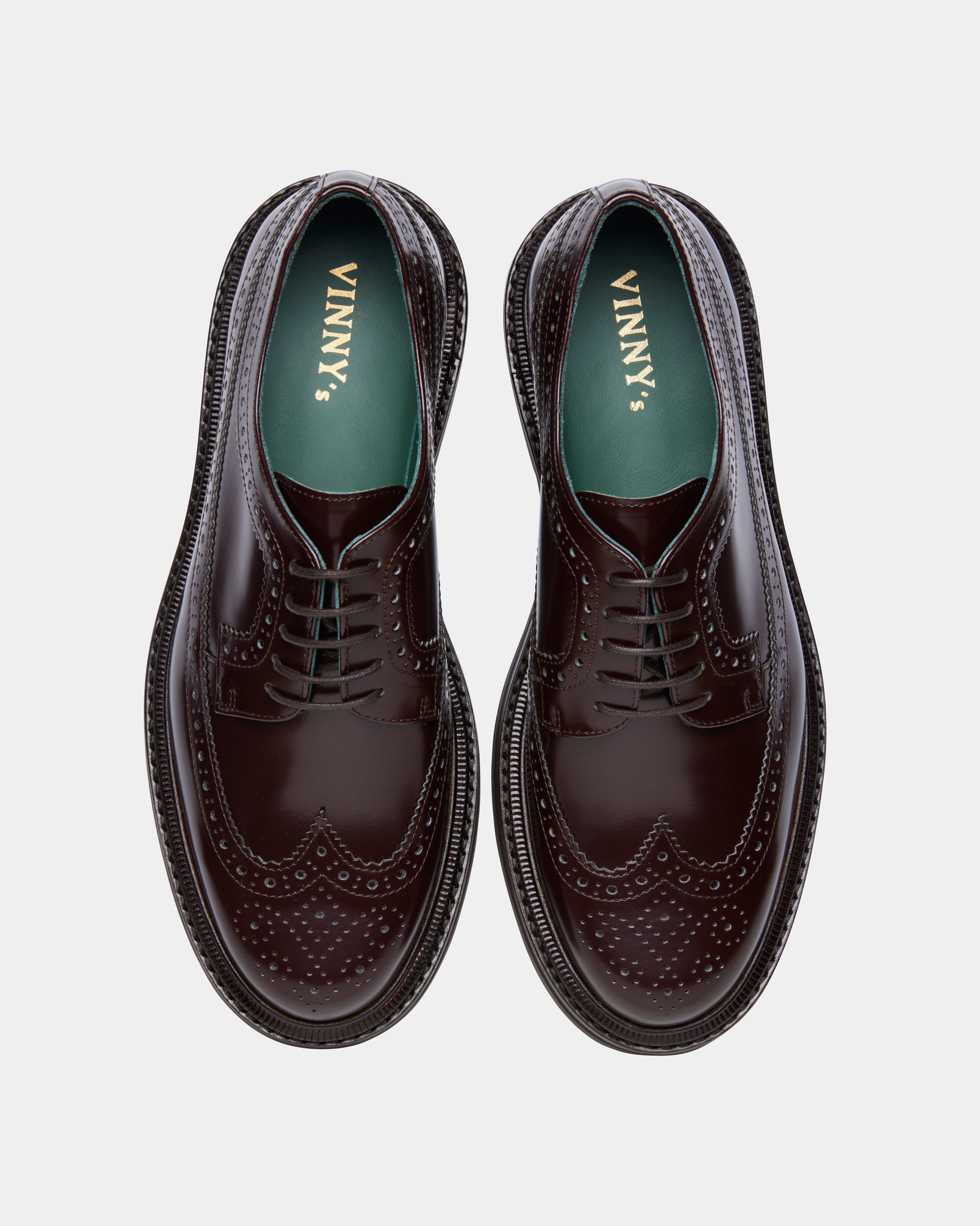 vinnee brogue shoe in burgundy for men