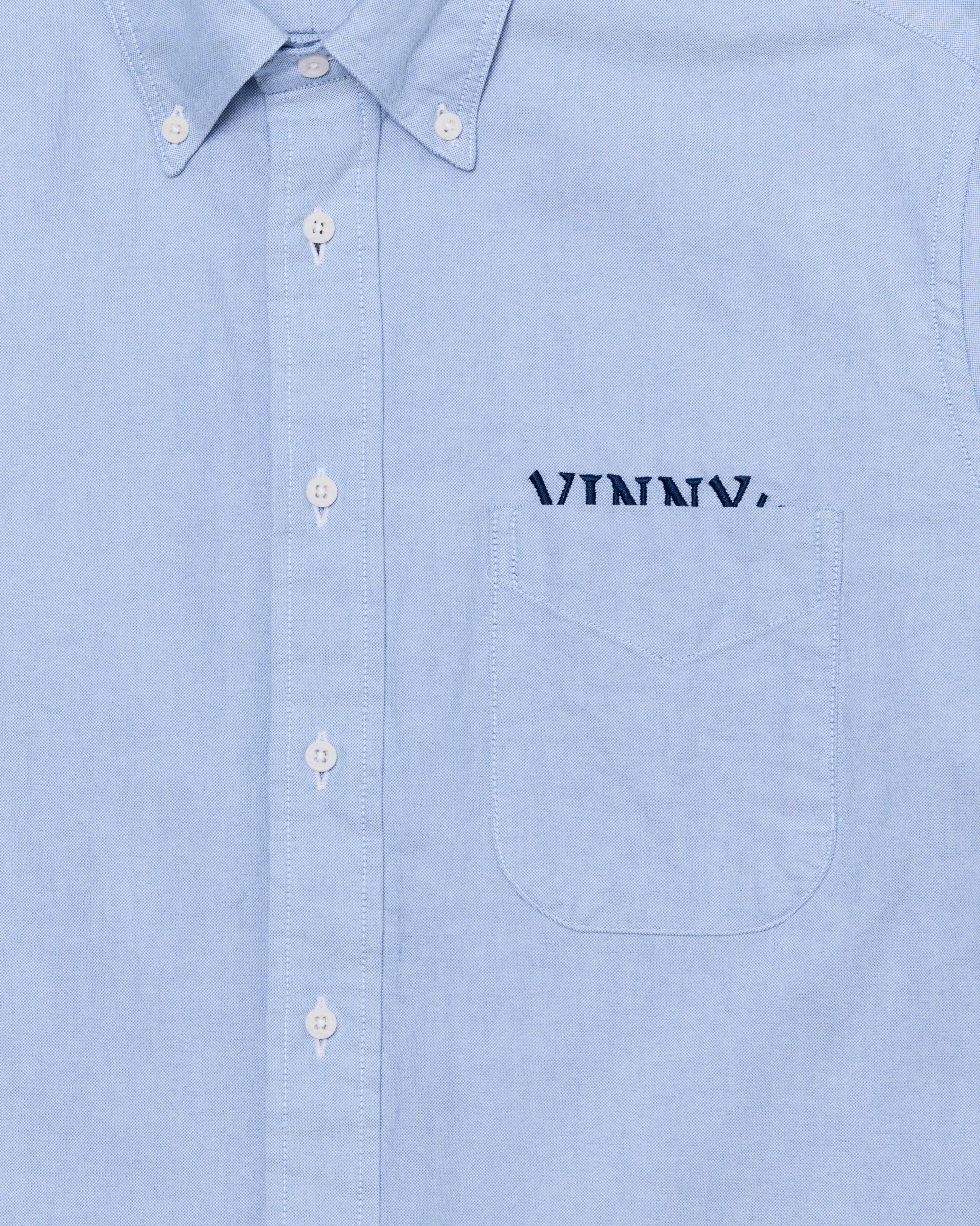 vinny's and gitman shirt in blue detail