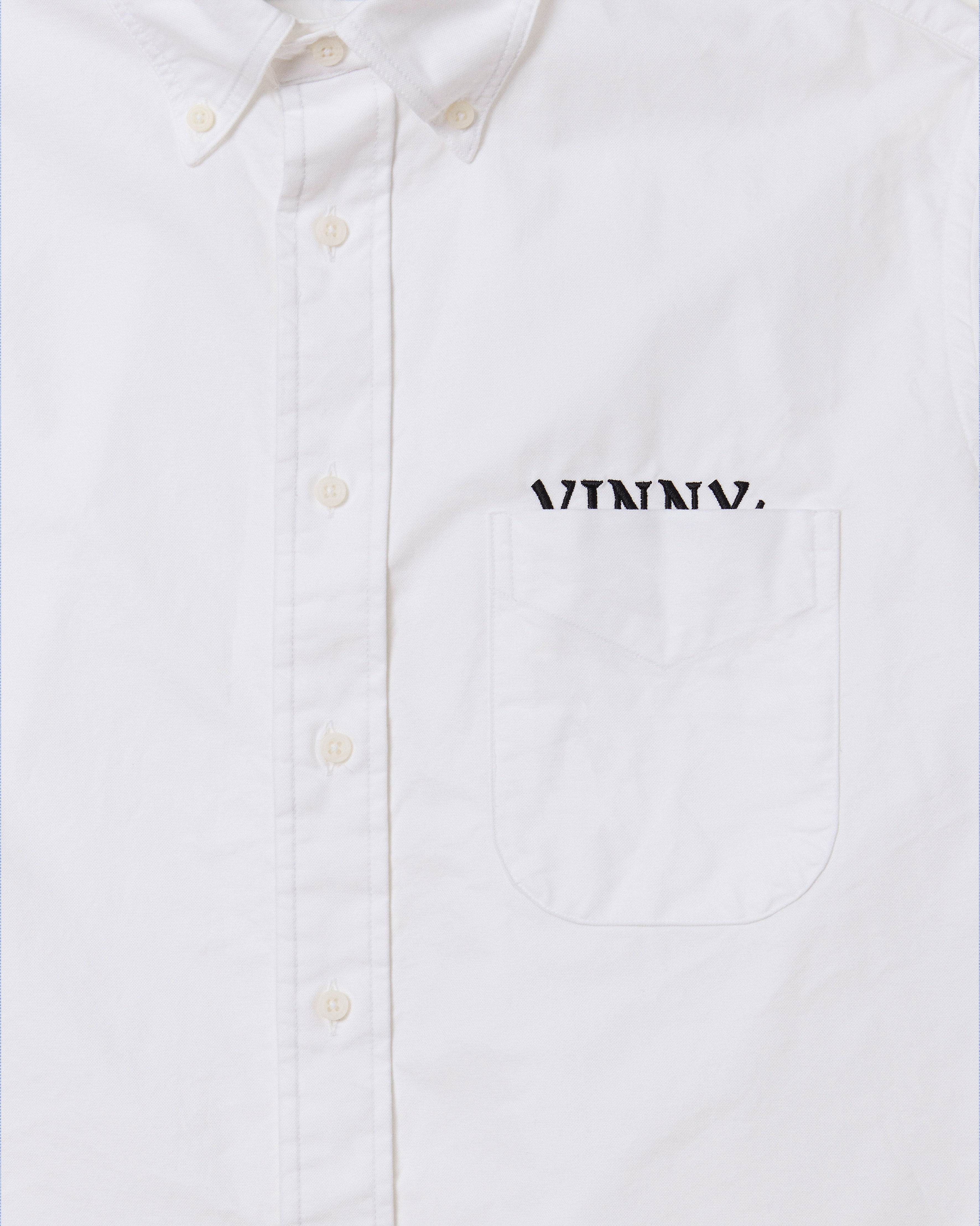 vinny's and gitman shirt in white detail image 