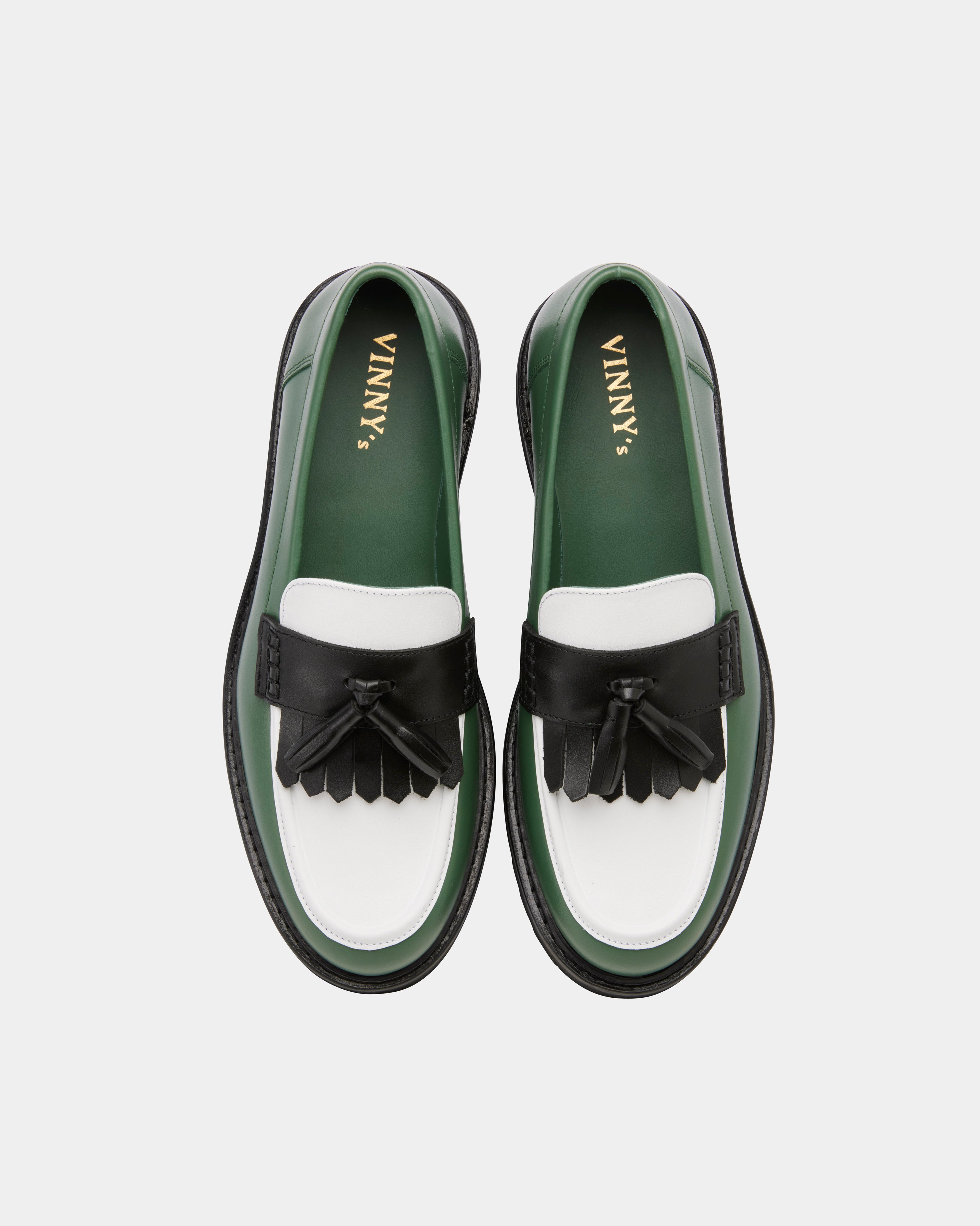 Prada green tassel outlet loafers