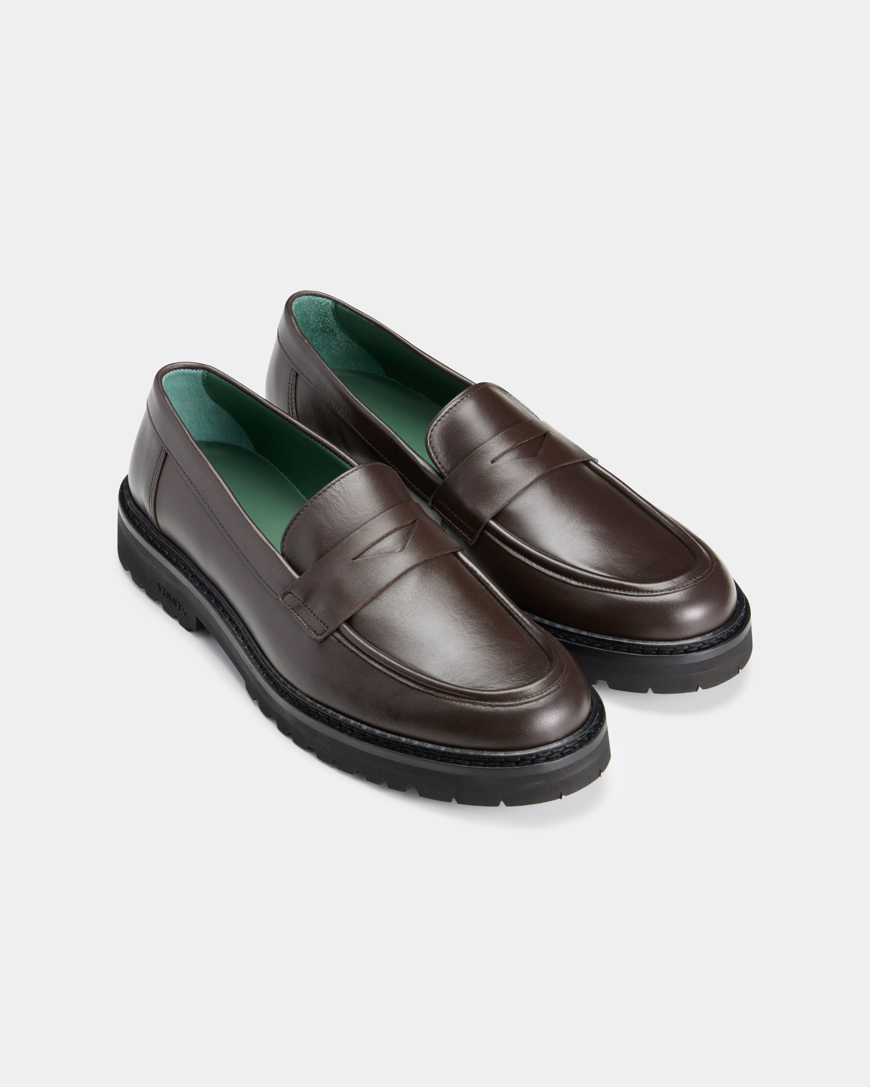 mens richee penny loafer in brown