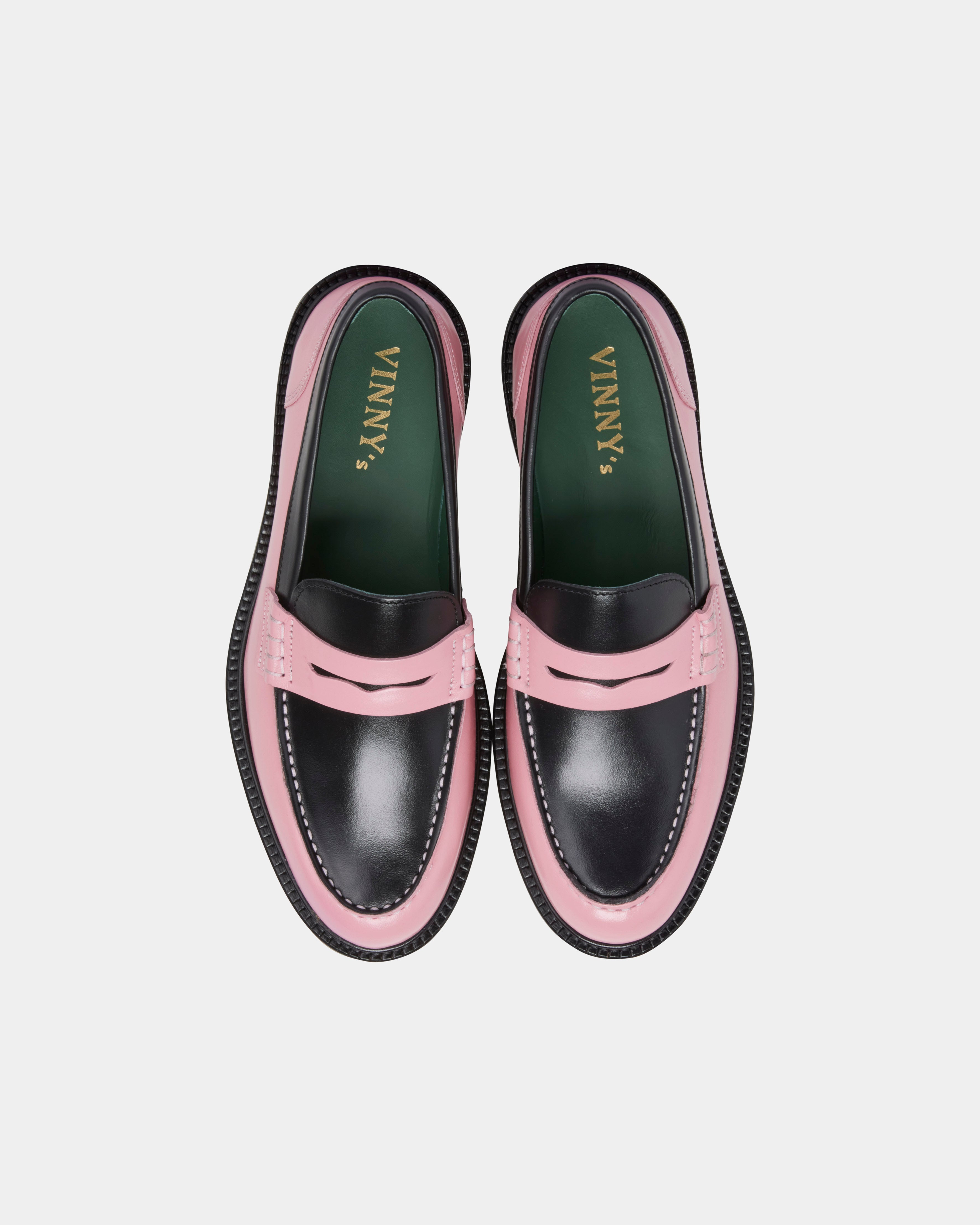 Black and pink store loafers