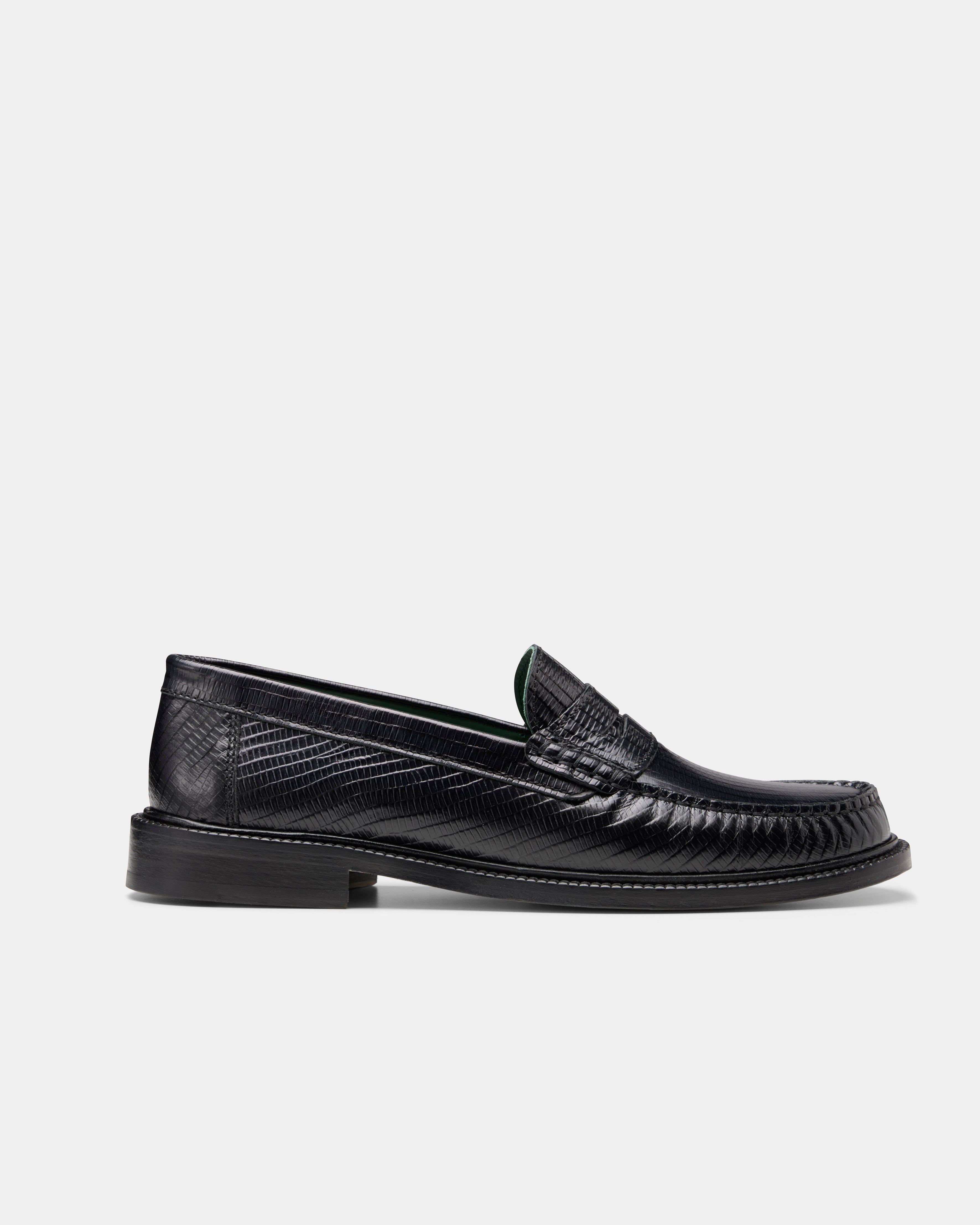 Yardee loafer in black lizard