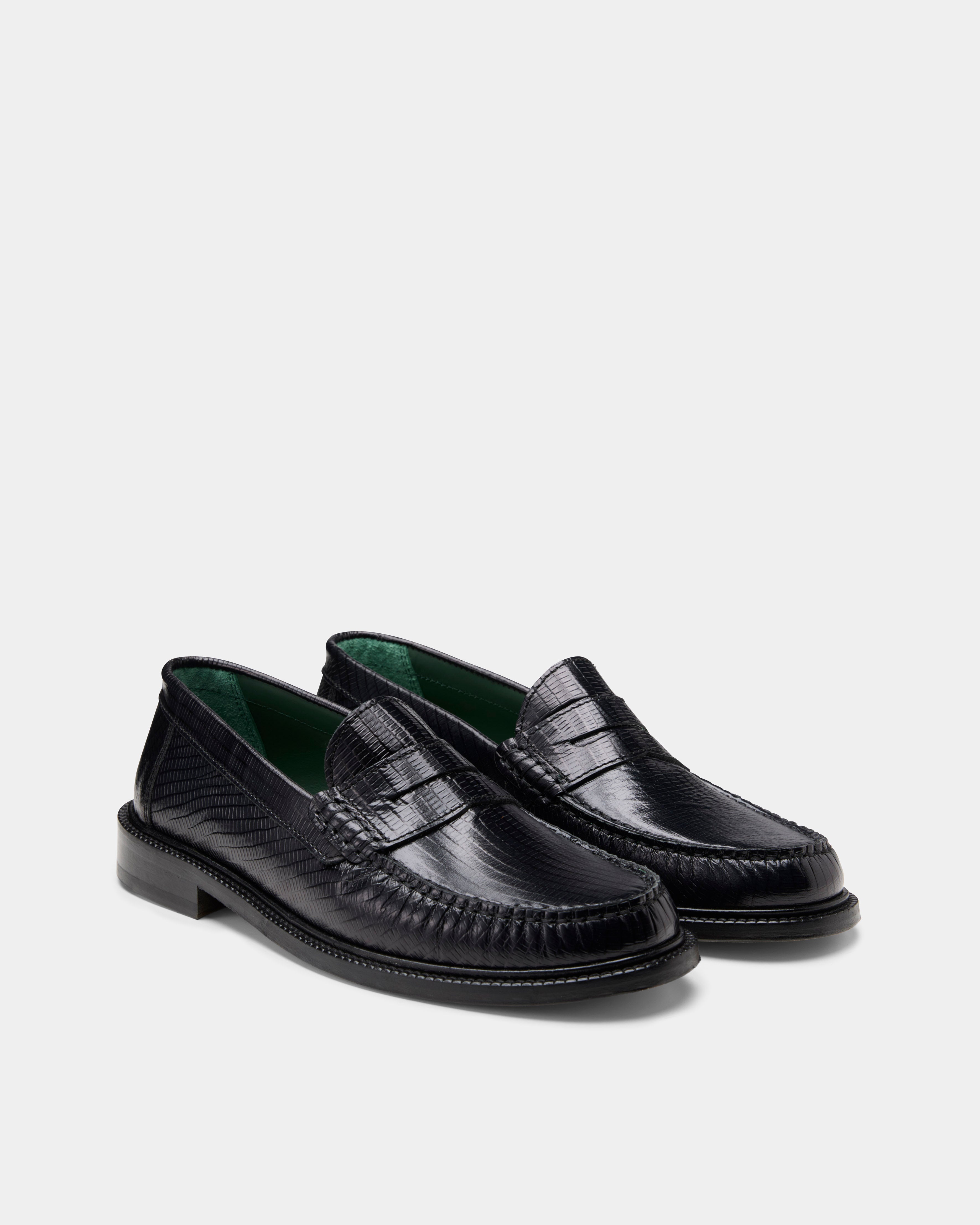 Yardee loafer in black lizard