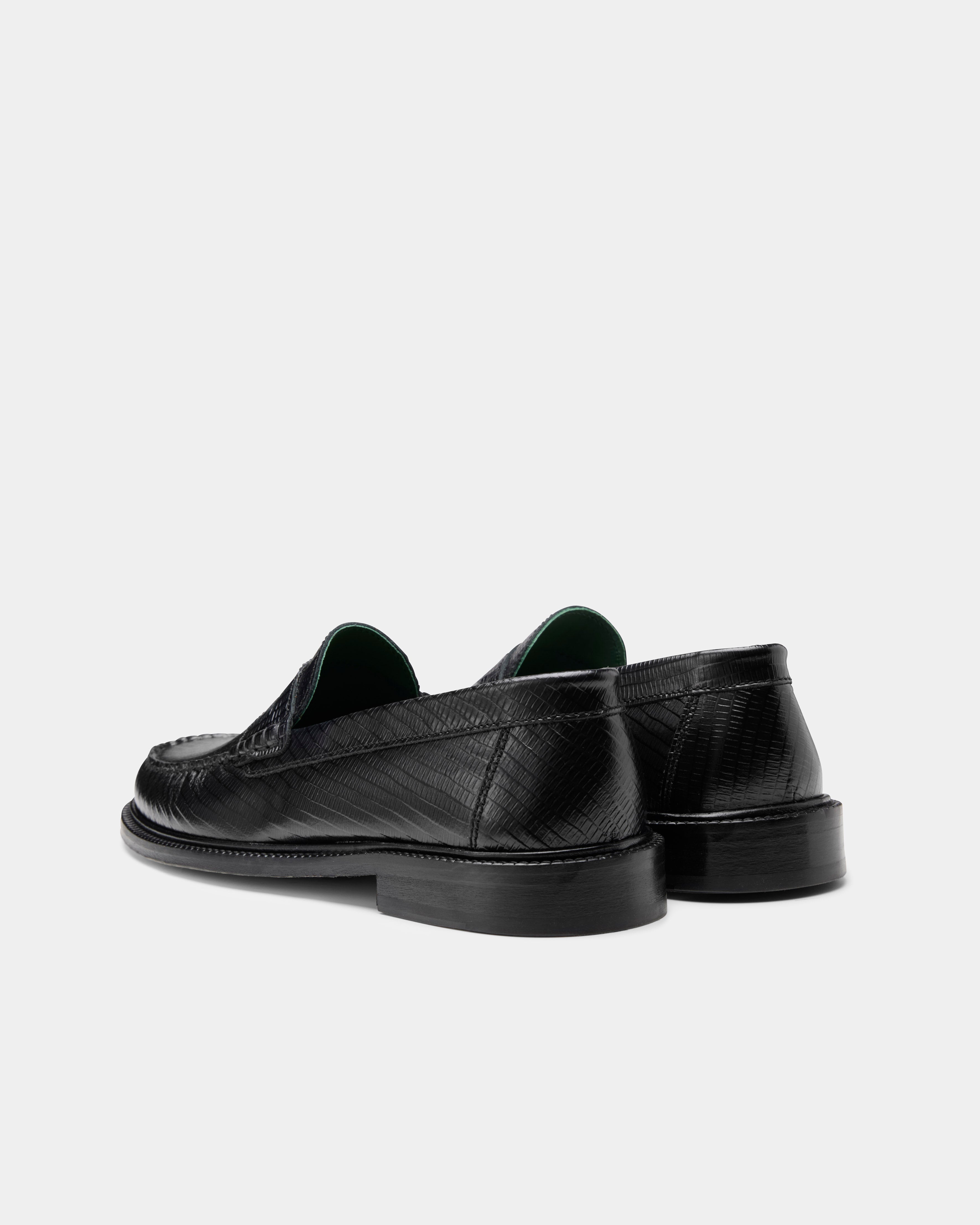 Yardee loafer in black lizard