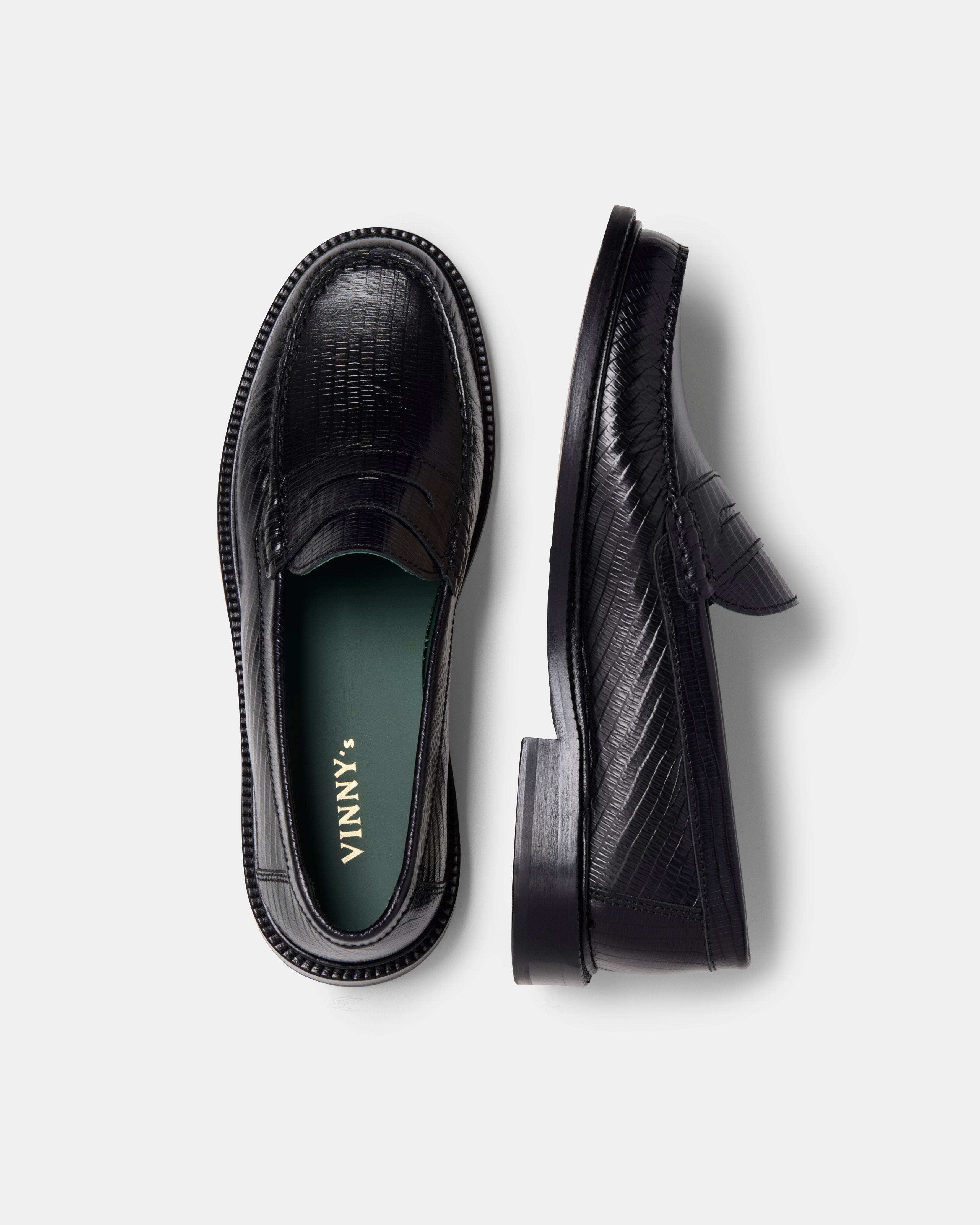 Yardee loafer in black lizard