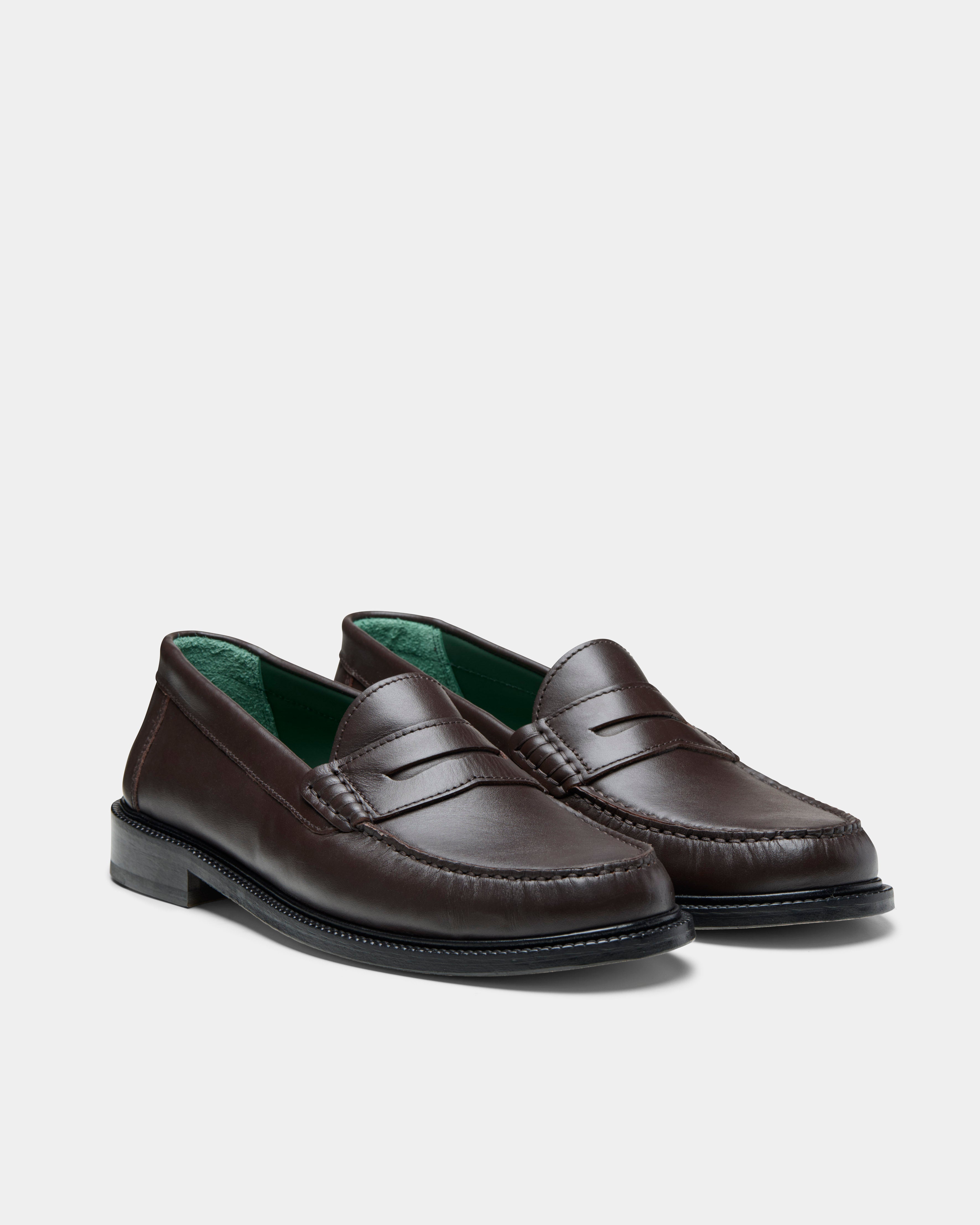 men's yardee loafer in brown nappa leather 