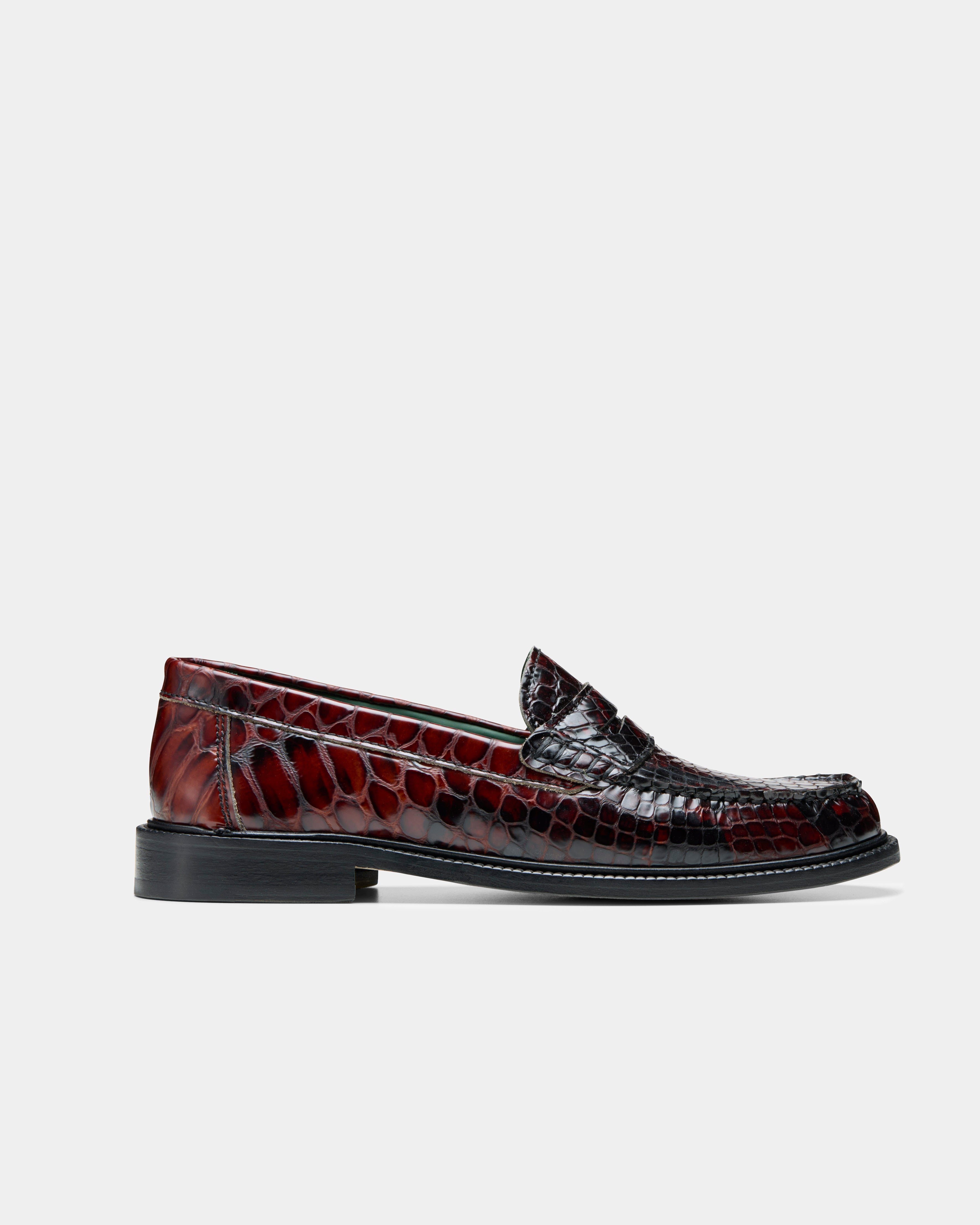 men's yardee loafer in brown python pattern