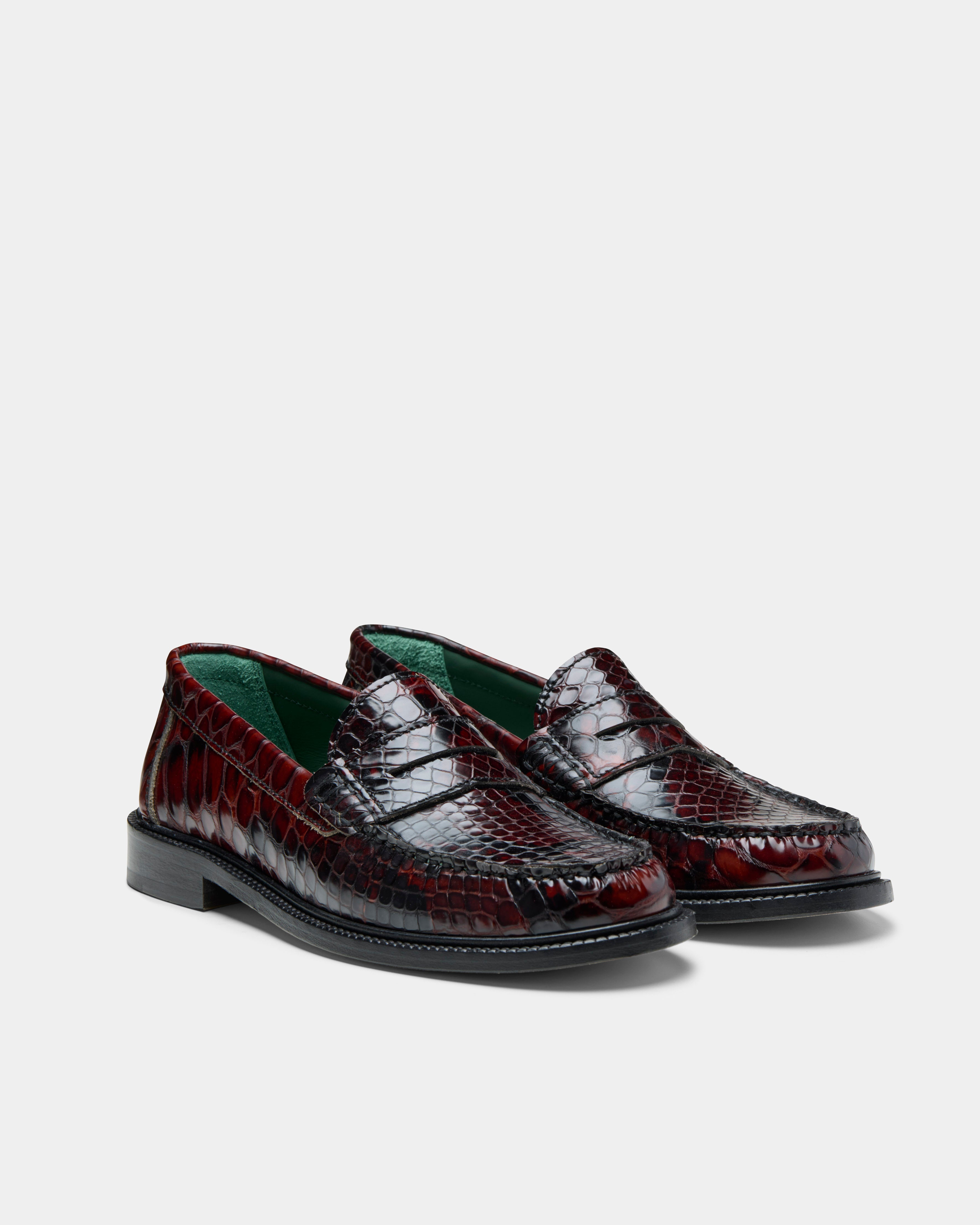 men's yardee loafer in brown python pattern