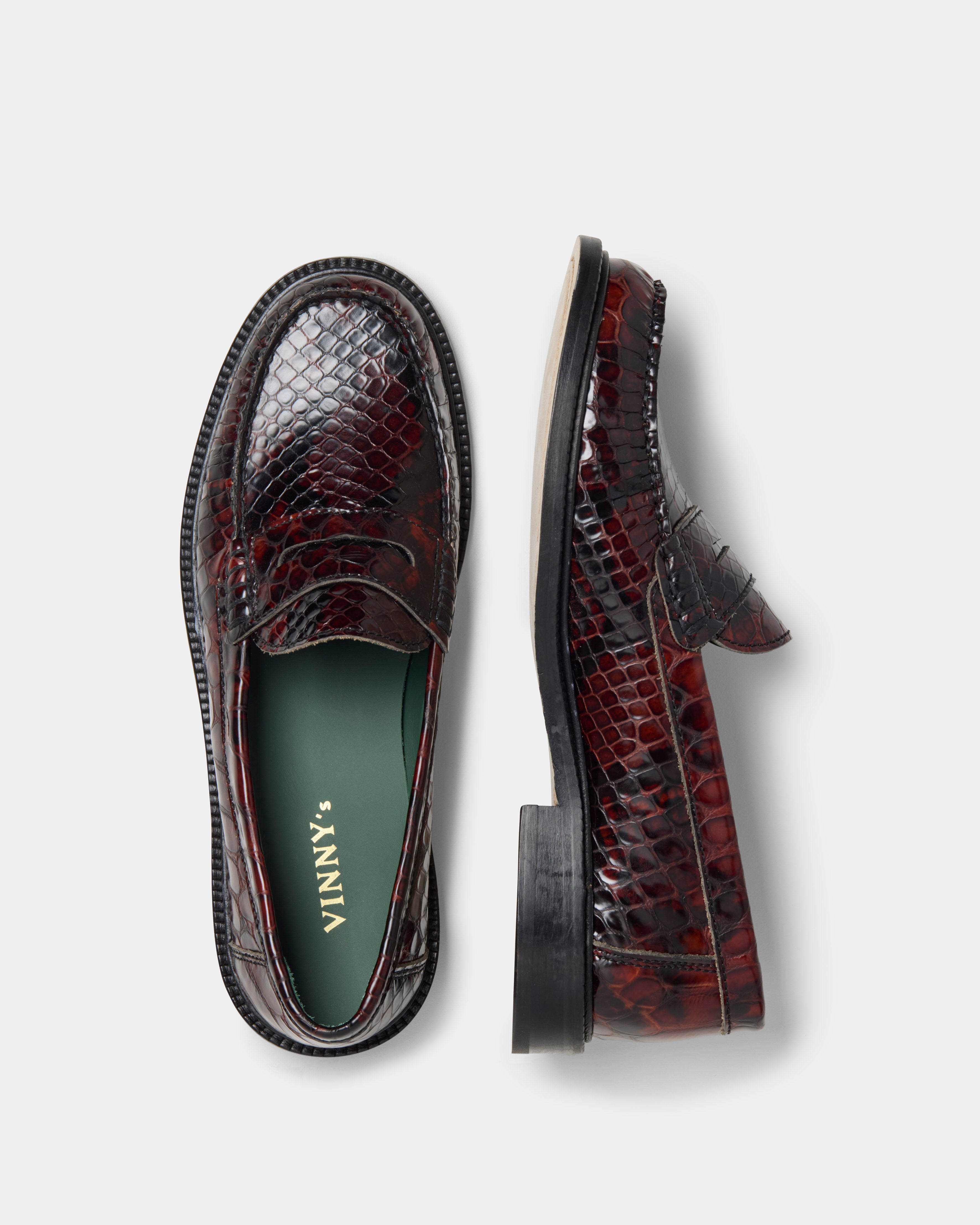 men's yardee loafer in brown python pattern